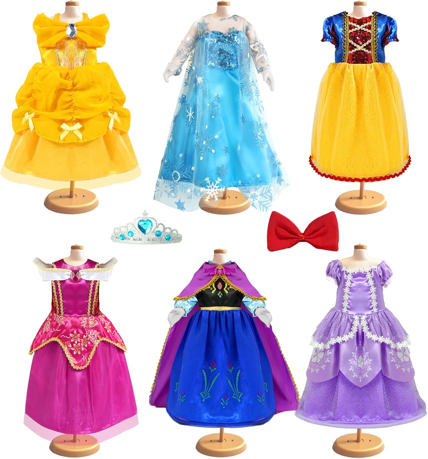 WONDOLL 18 Inch Princess Dress 6Pcs Costume Set