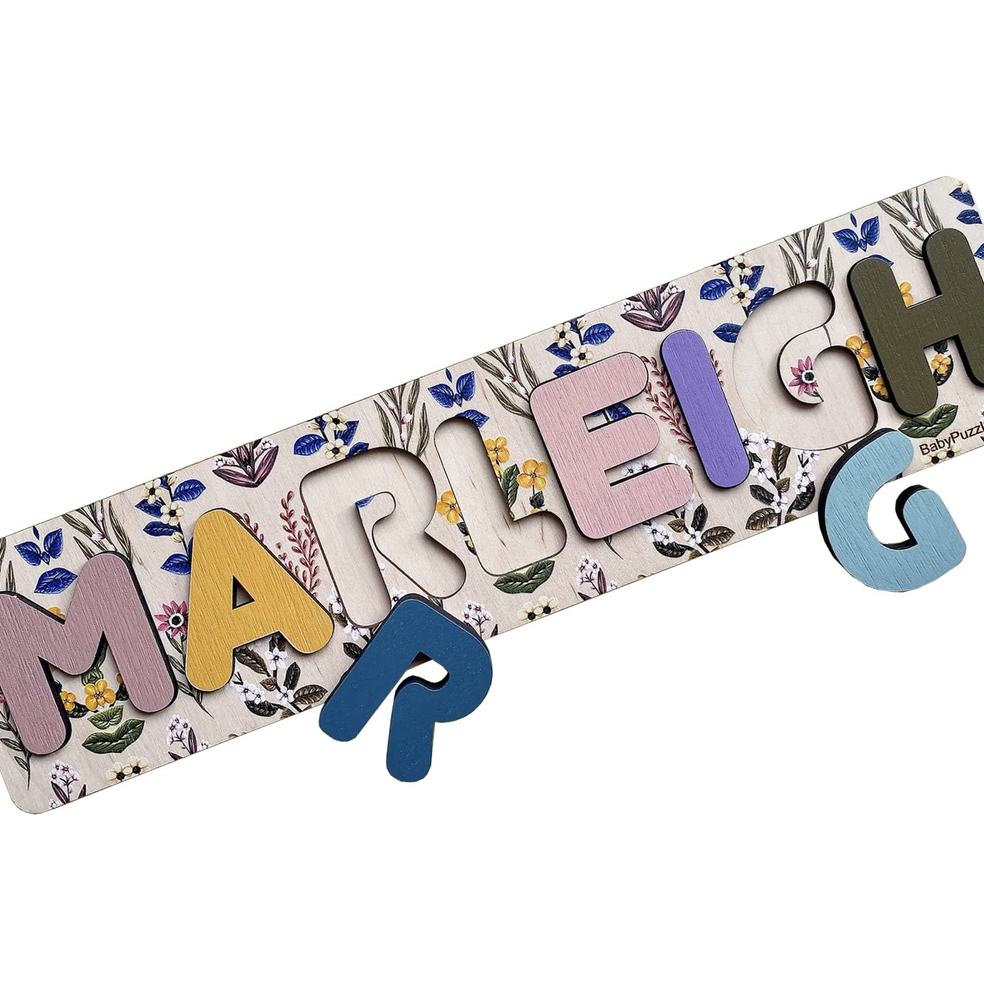 Pabawa Baby Girl Name Puzzle with Flower Design