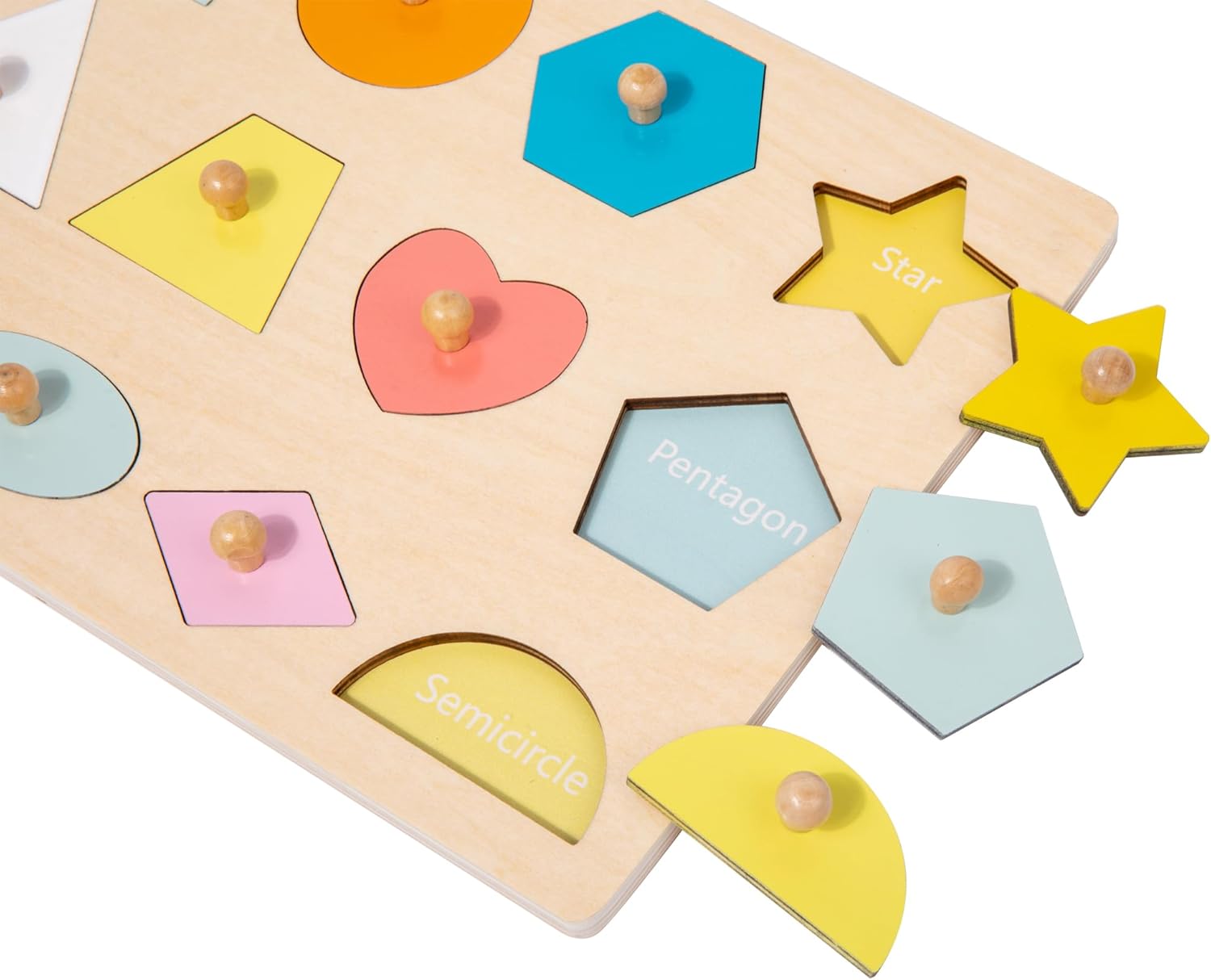Adena Montessori Shape Peg Puzzle Set 12 Pieces
