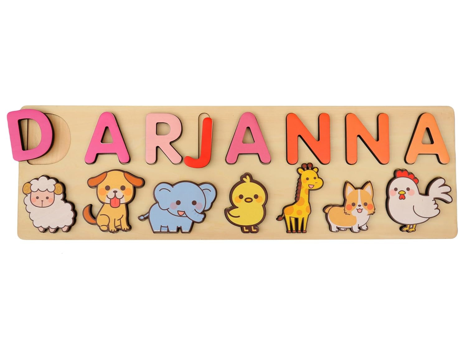 Vnque Personalized Wooden Name Puzzles for Kids