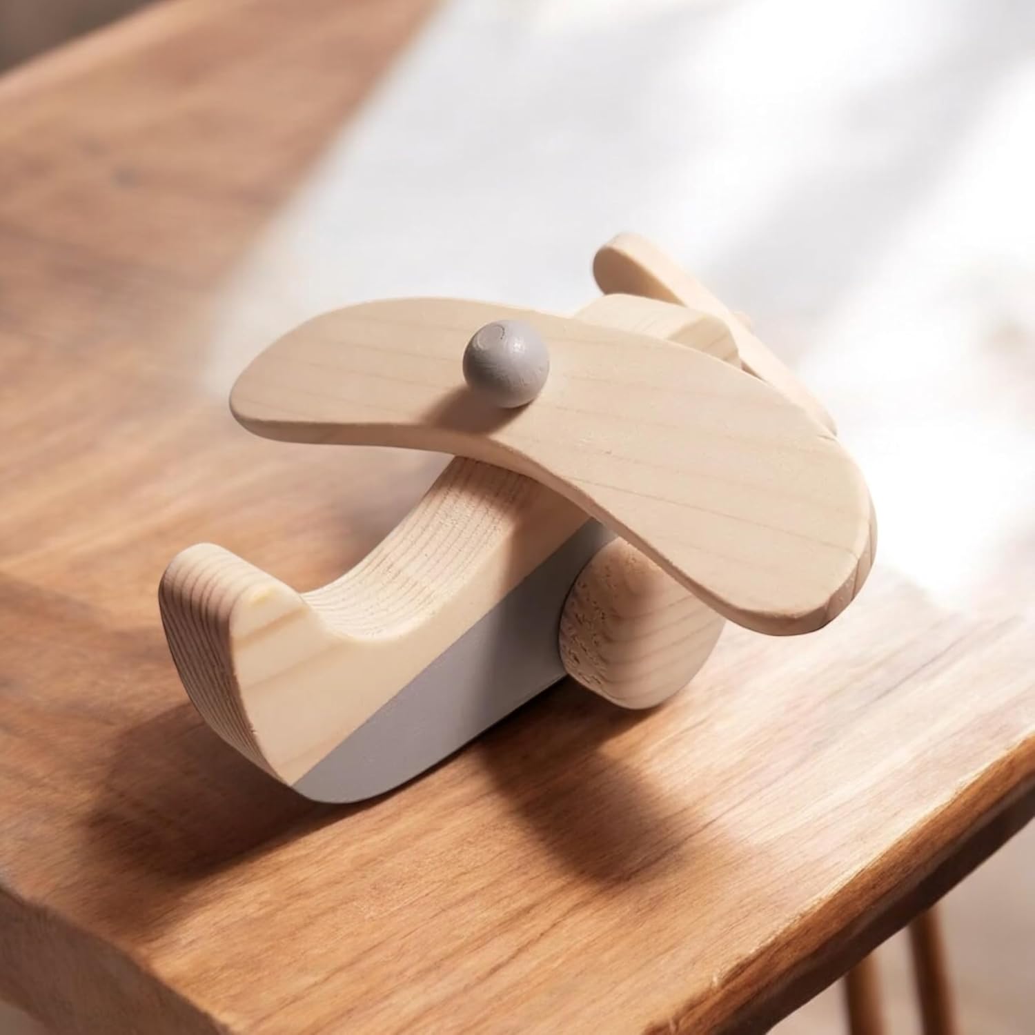Handmade Wooden Airplane Toy for Toddlers