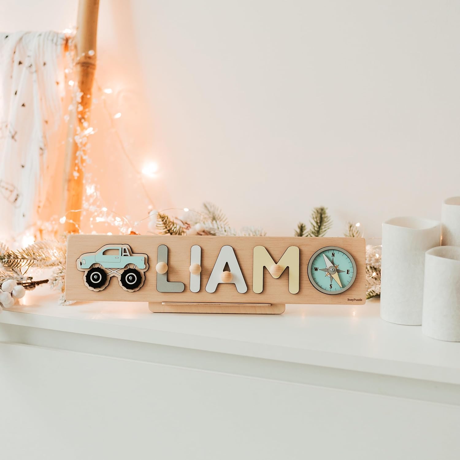 Personalized Wooden Name Puzzle with Pegs 1