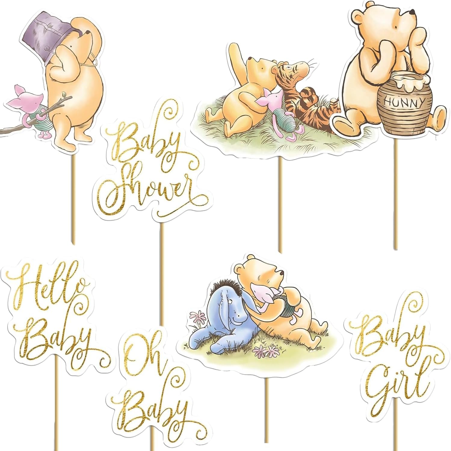16PCS Classic Winnie Centerpieces for Baby Showers