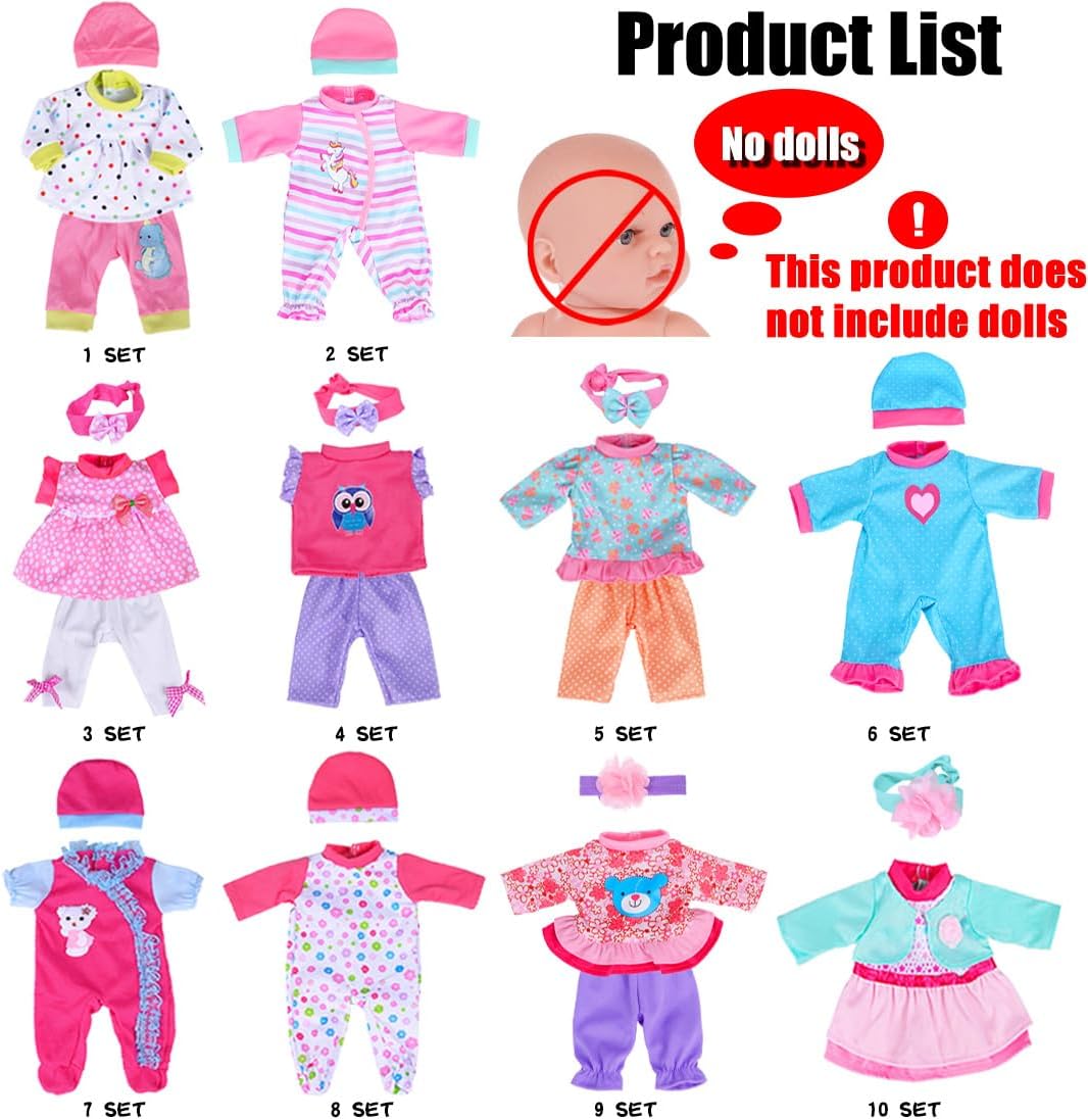 iBayda 10 Sets Baby Doll Clothes Accessories