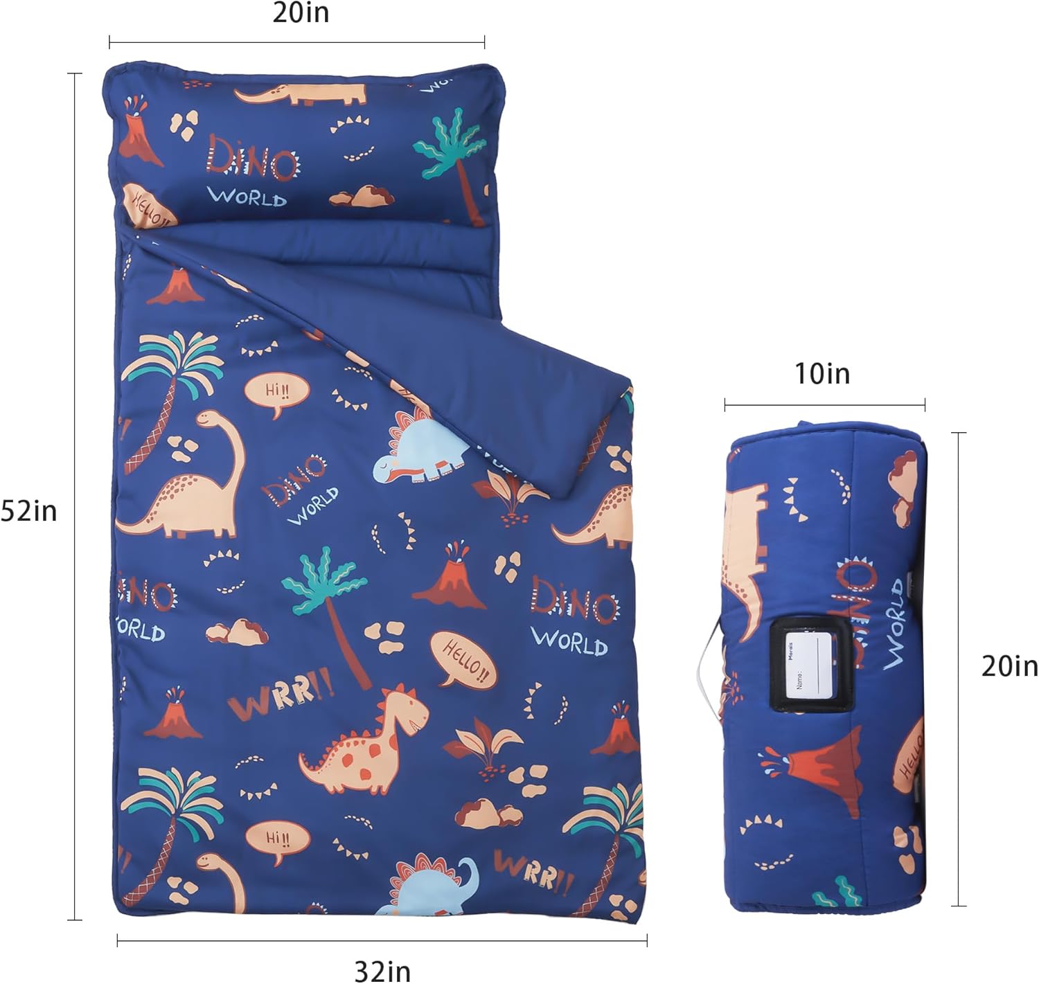 MORAIS Toddler Nap Mat with Pillow and Blanket