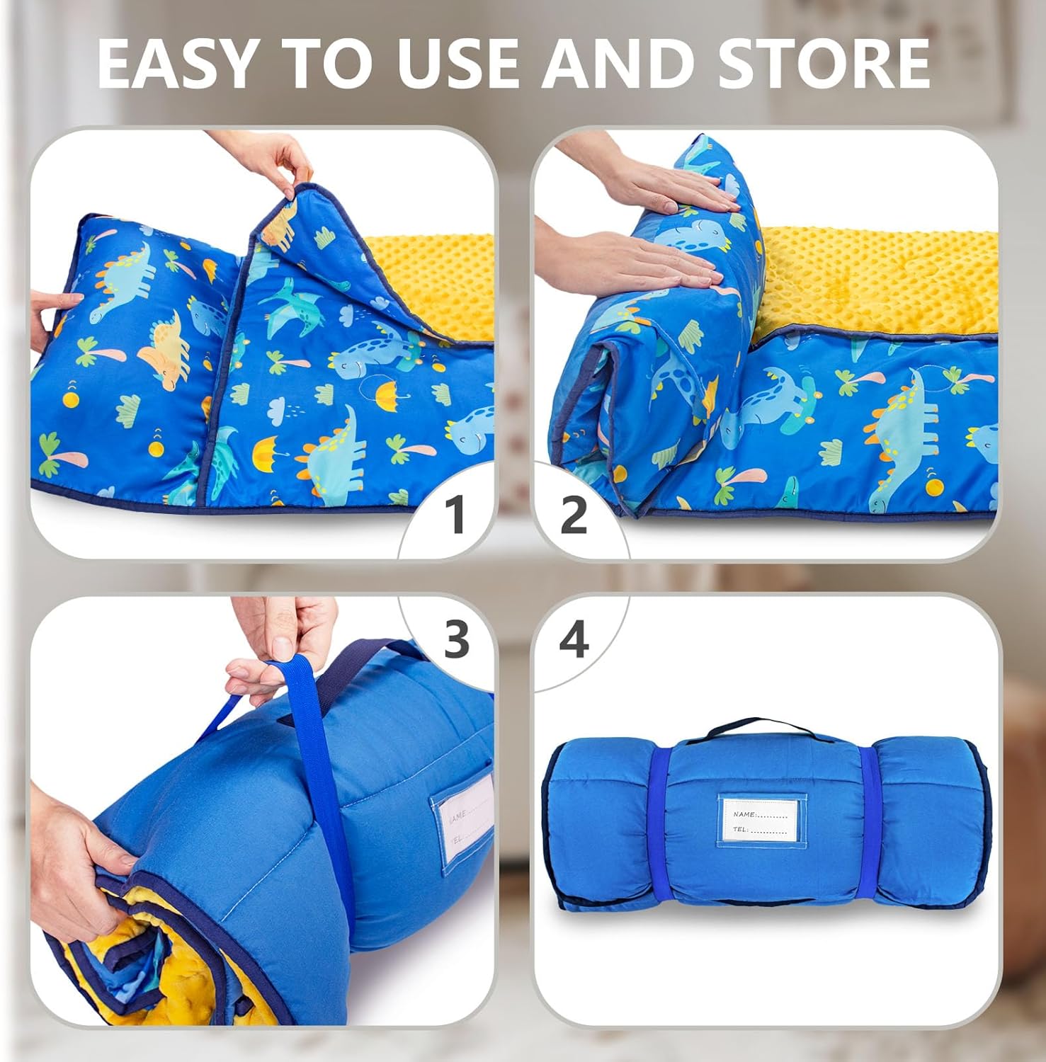 Primlect Toddler Nap Mat with Pillow and Blanket 55x35 Extra Large Sleep Bag