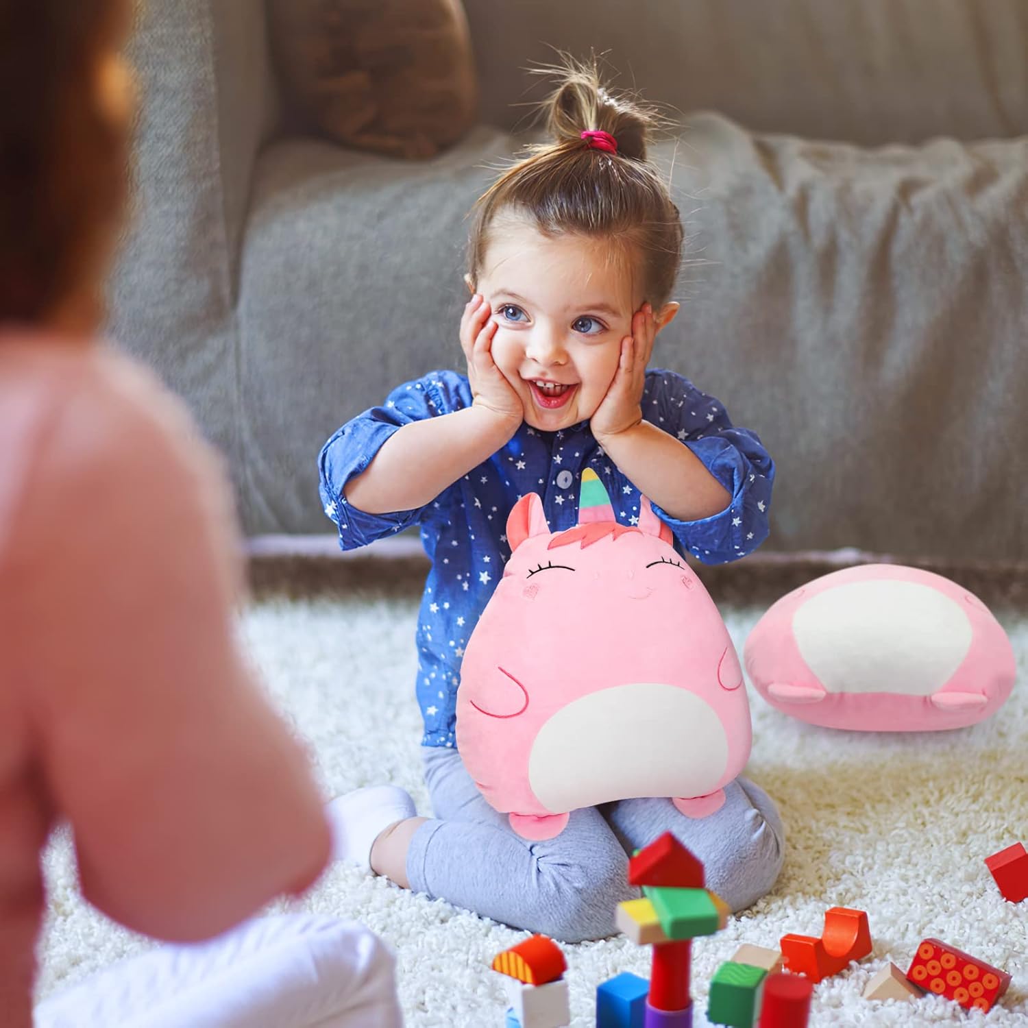 LAFTO 16inch Pink Plush Animal Toy Pillow