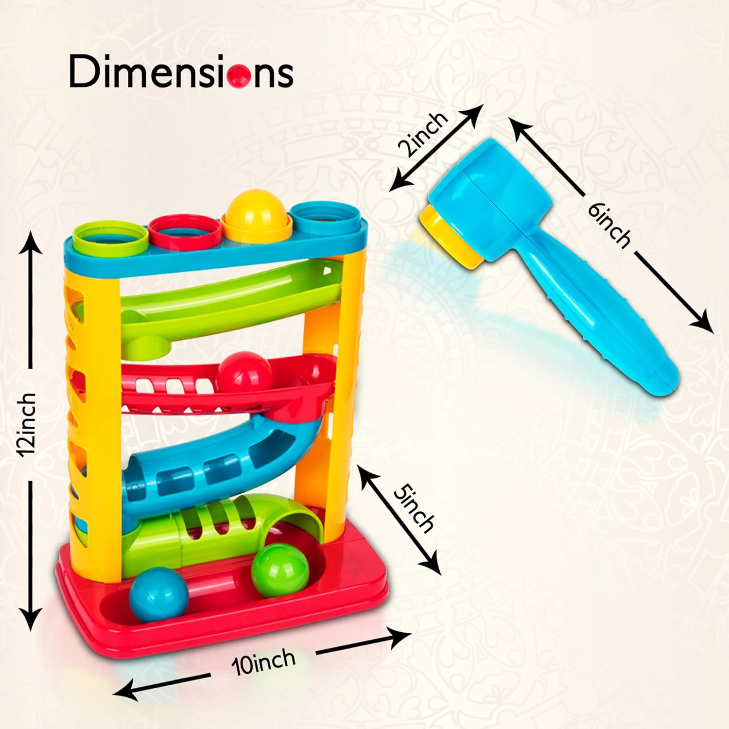 Playkidz Durable Pound a Ball Toy for Toddlers