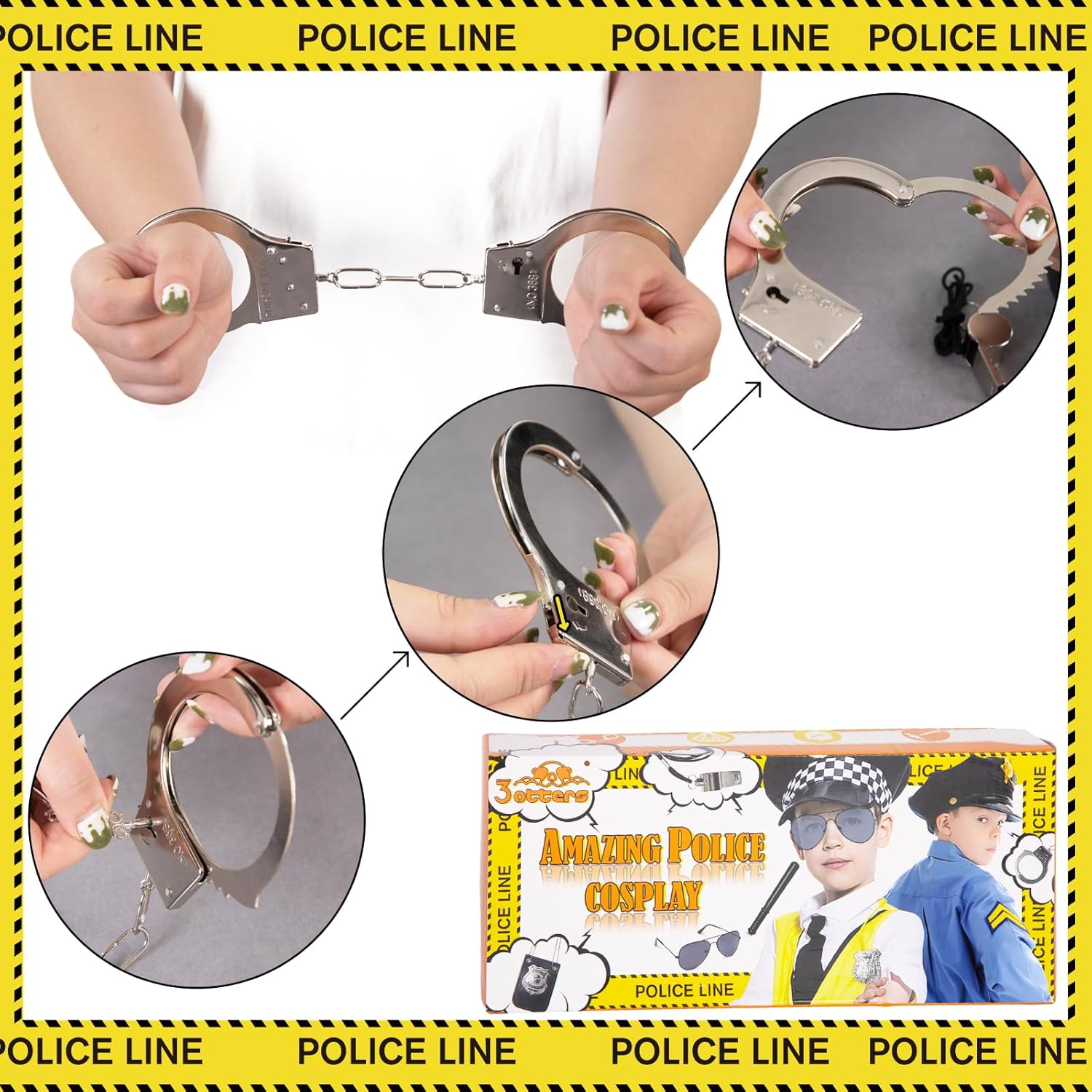3 Otters Police Pretend Play Toy Set 9PCS