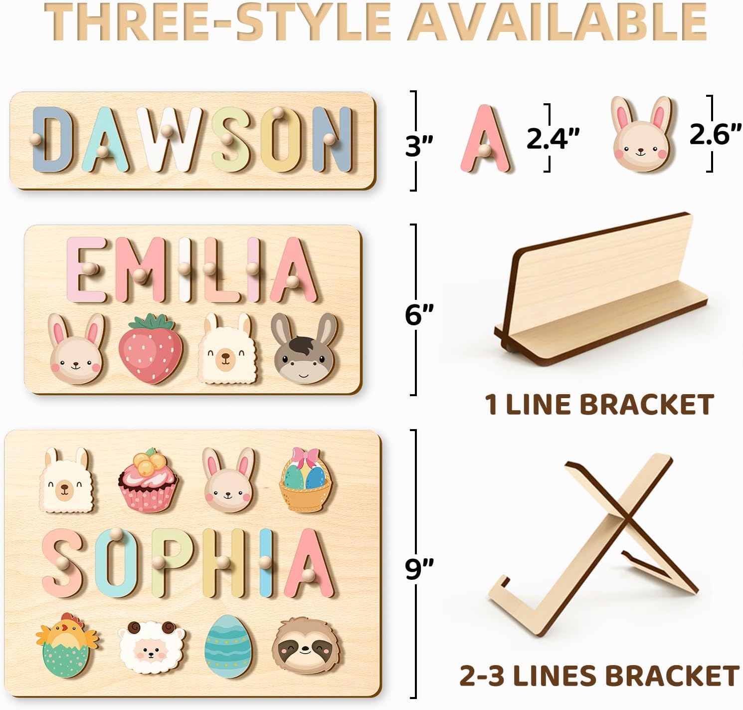 Customizedbee Personalized Wooden Name Puzzle for Toddlers