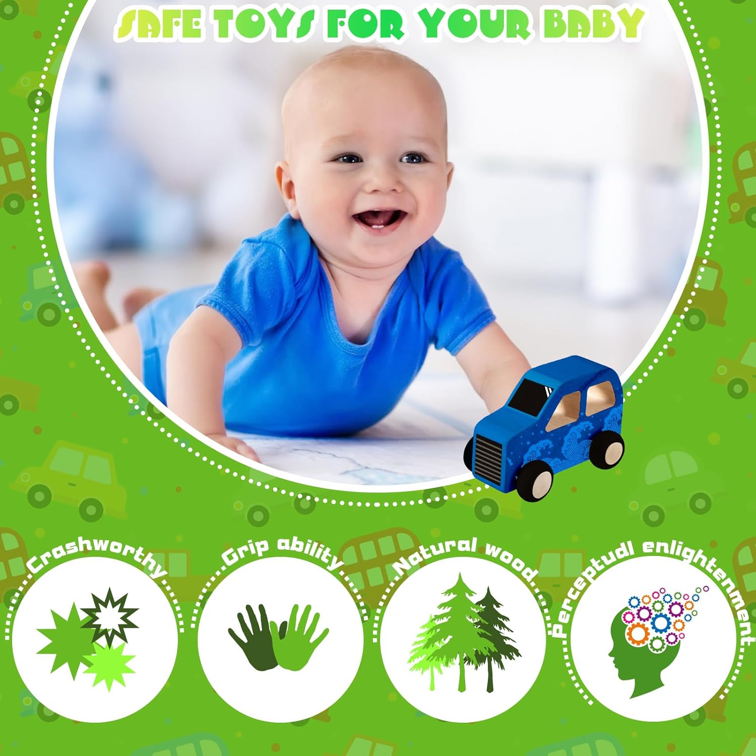 Chivao 24 Piece Wooden Car DIY Kit for Kids