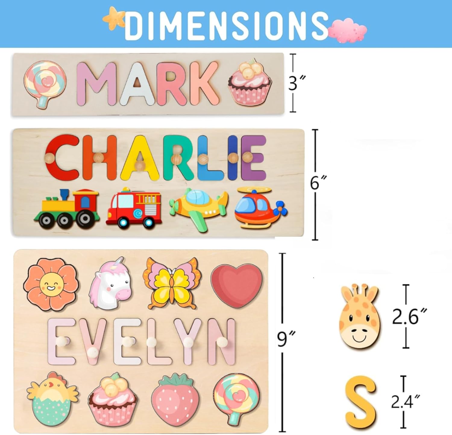 Personalized Name Puzzle with Custom Blessing for Toddlers