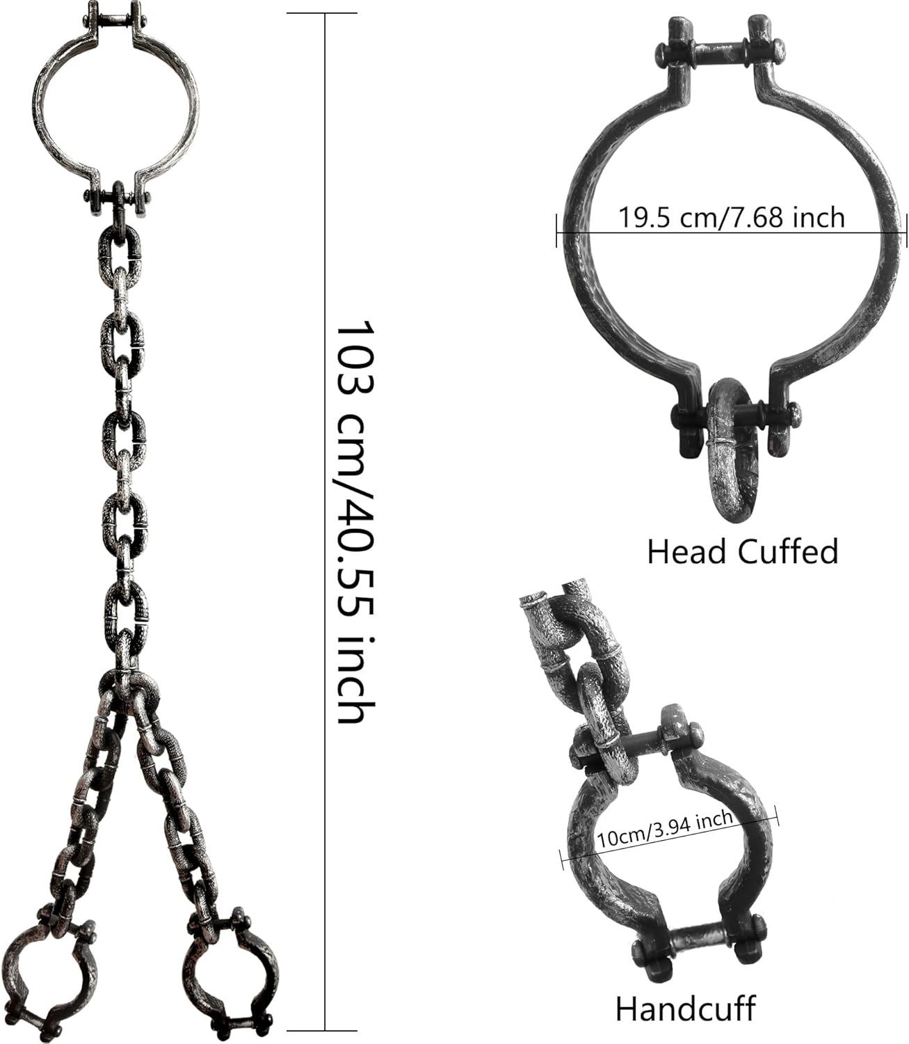 Plukeen 3 Pcs Jumbo Plastic Chain Costume Prop