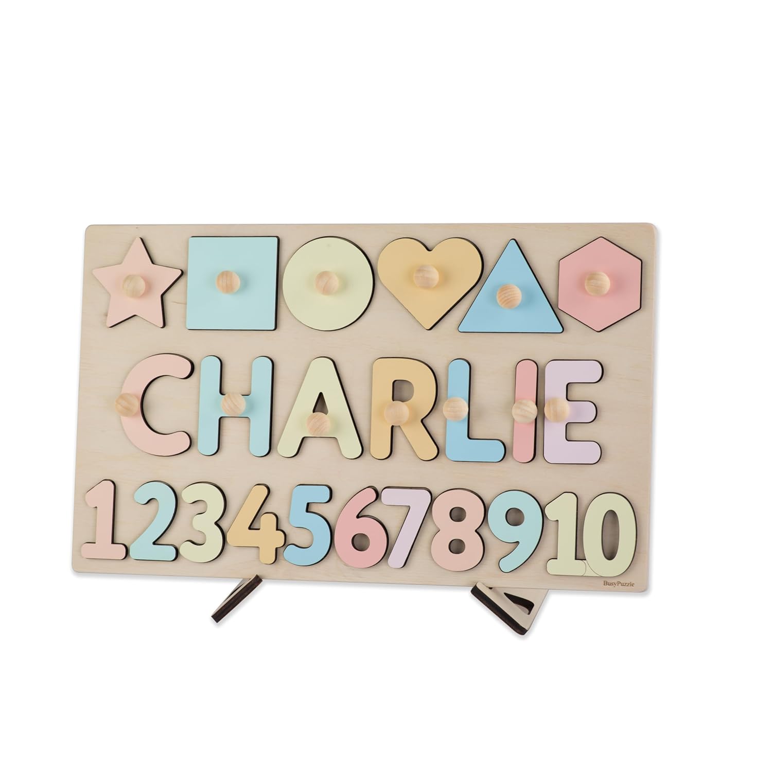 Personalized Name Puzzle With Shapes and Numbers for Kids