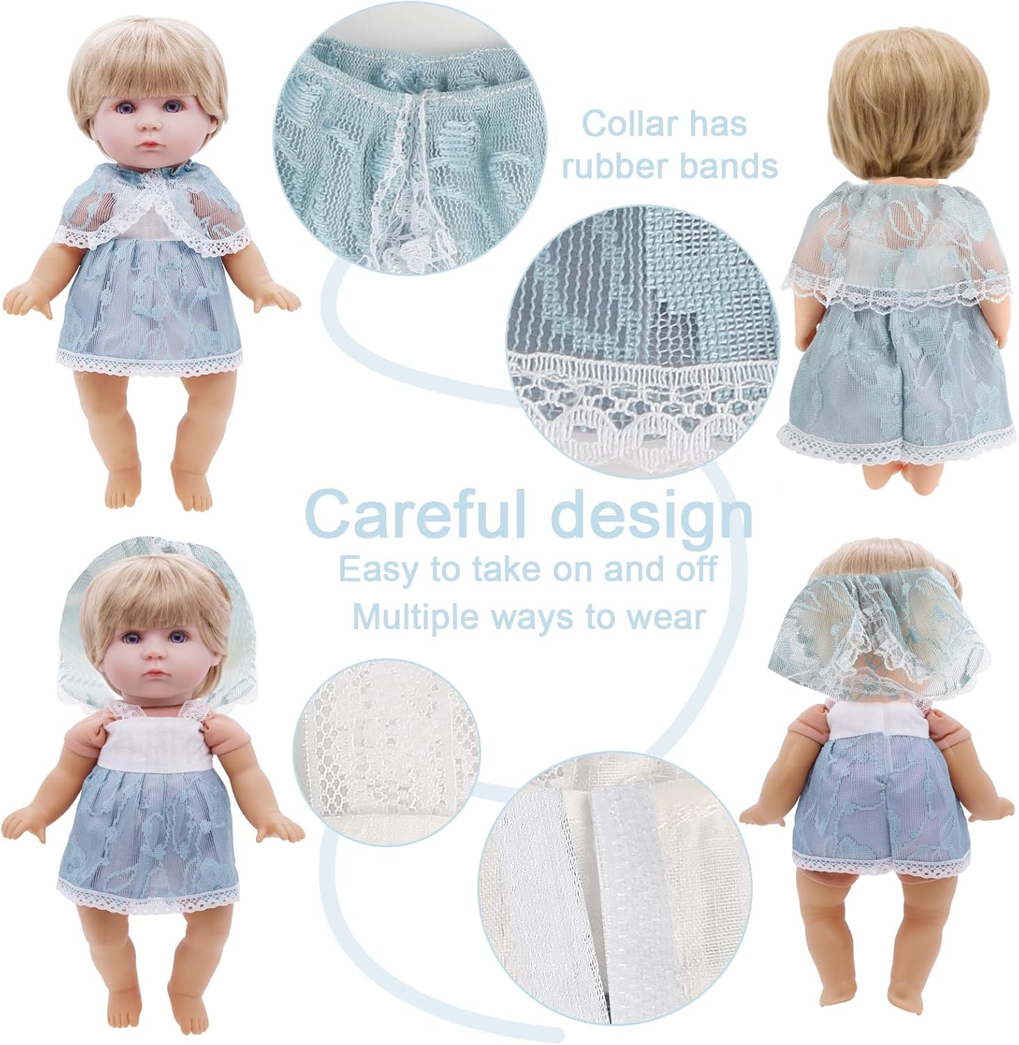 Digabi Girl Doll Clothes 8 PCS for 12 Inch Dolls