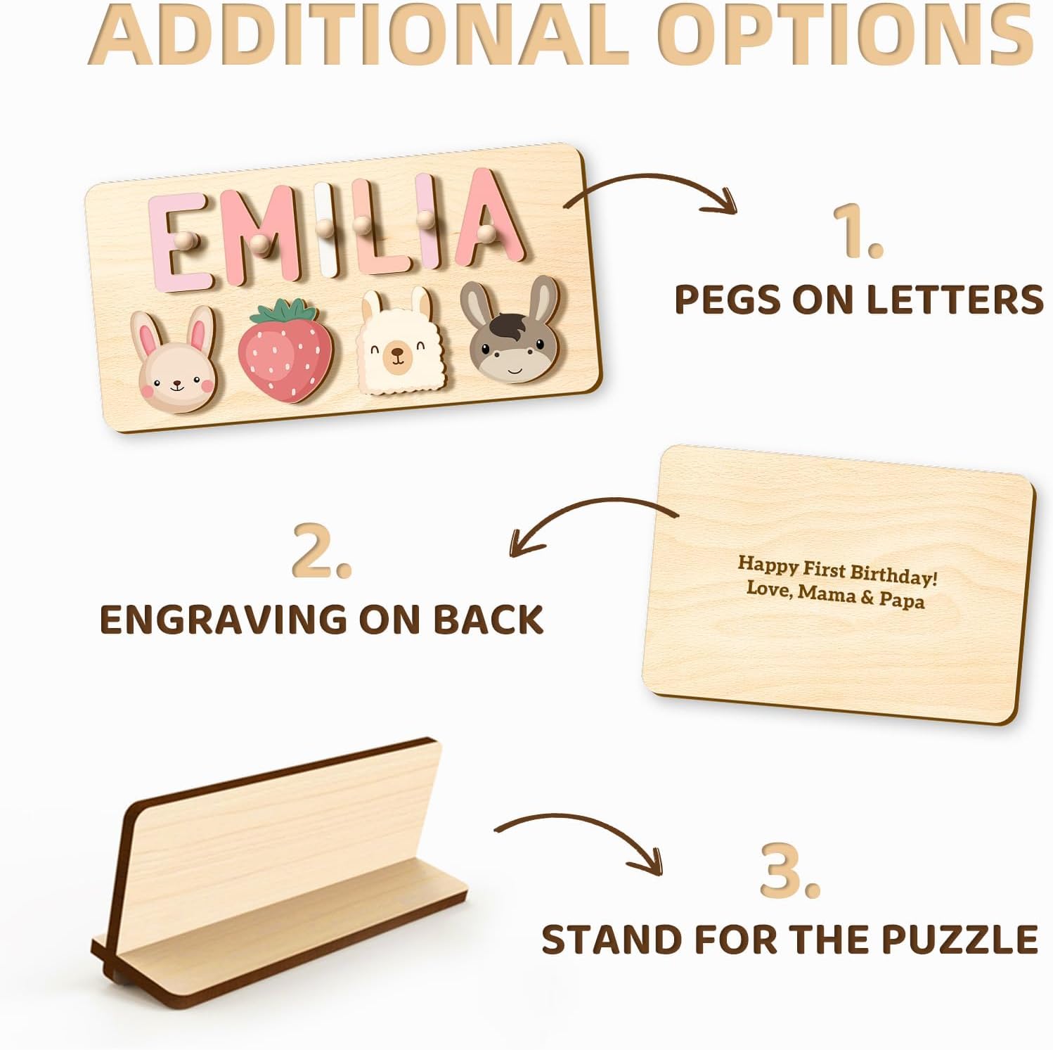 Customizedbee Personalized Wooden Name Puzzle for Toddlers 1