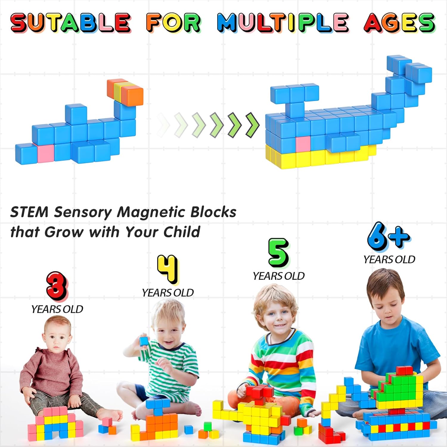 42PCS Magnetic Blocks for Kids Ages 3-8 1