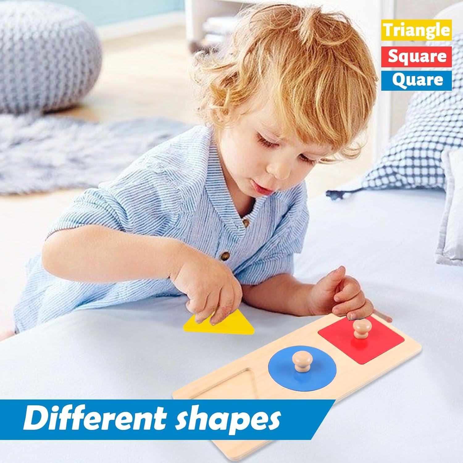 Adena Montessori Jumbo Knob Shape Puzzle for Toddlers 1-3