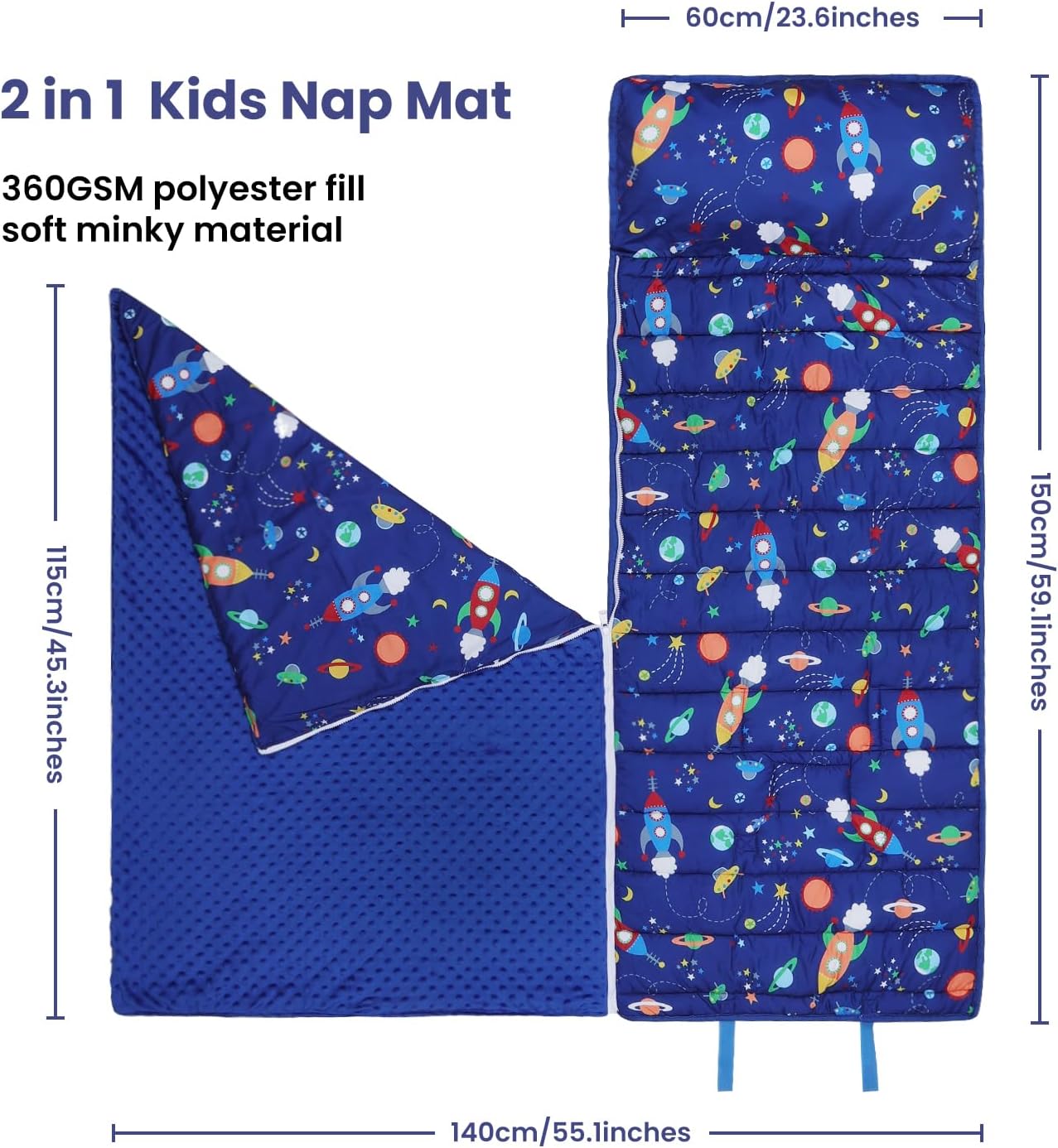 Kids Sleeping Bag Nap Mat with Pillow and Blanket