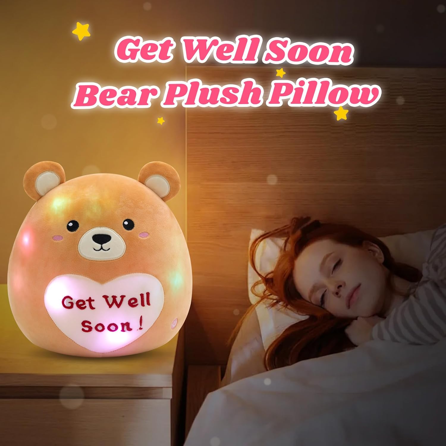 12 Glow Teddy Bear Plush Toy Get Well Soon Gift