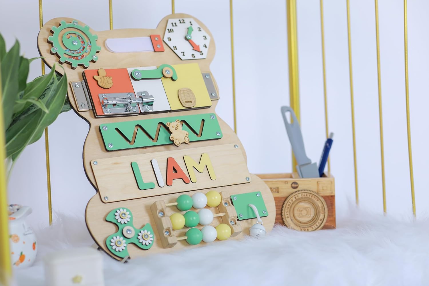 Customized Name Puzzle for Toddlers Educational Wooden Busy Board