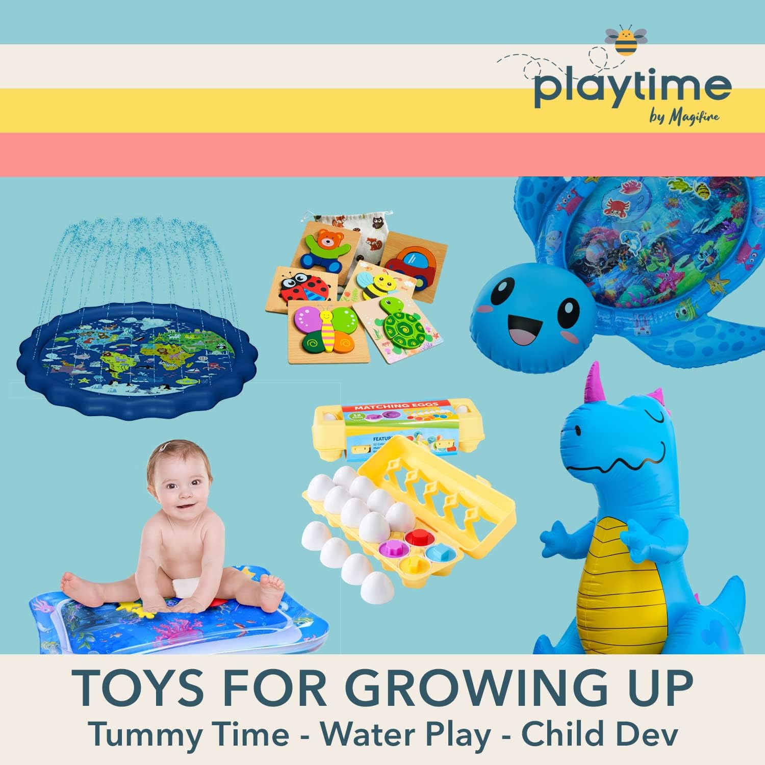 Magifire Wooden Puzzles Set of 6 for Toddlers 1-3 1