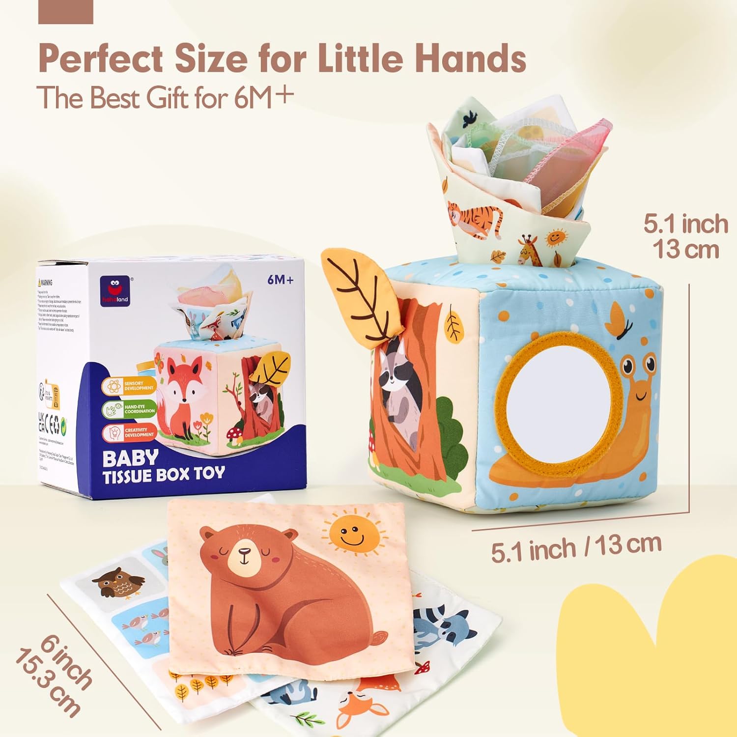 Hahaland Baby Tissue Box Toy for 6-12 Months