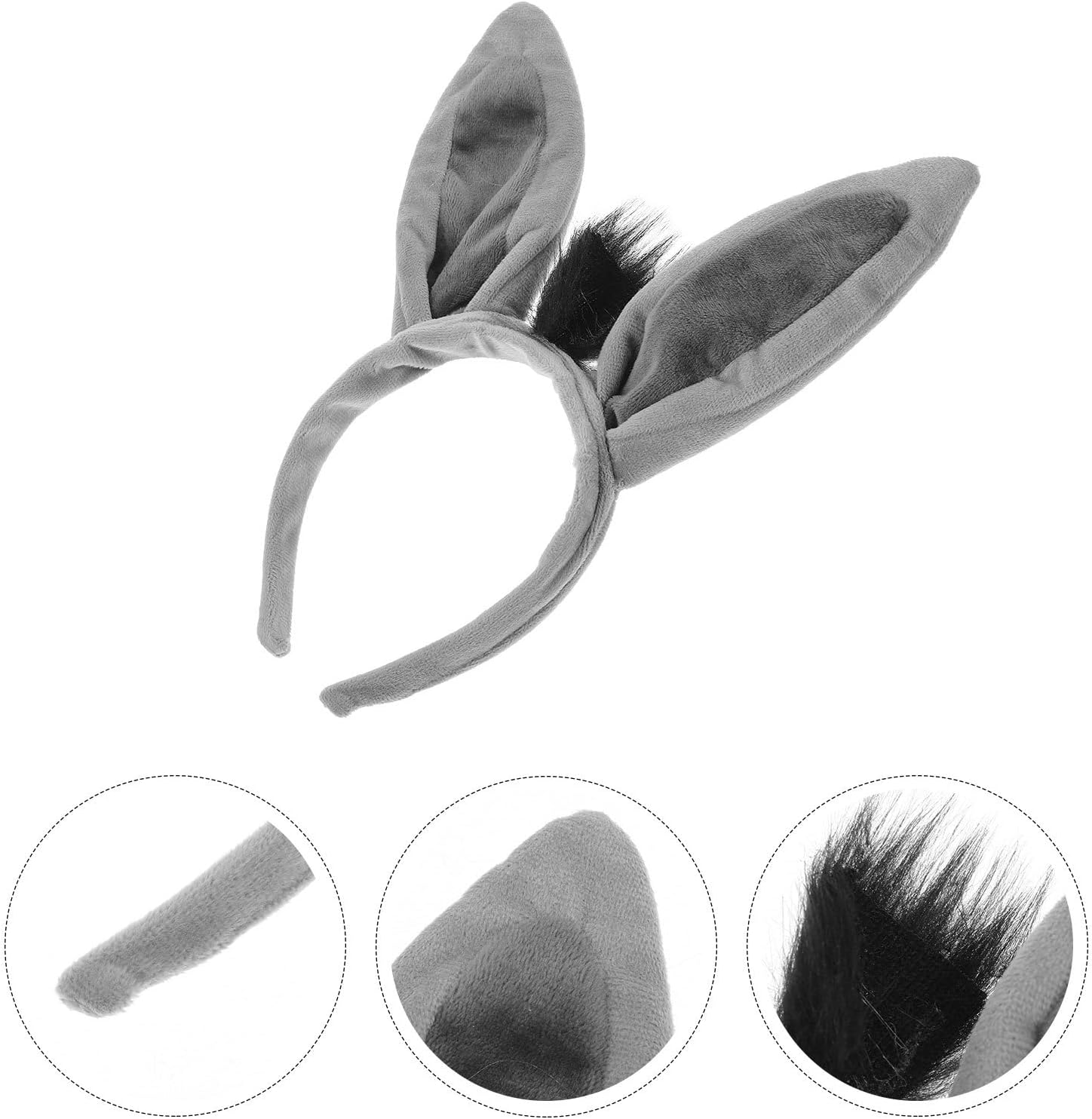 Vaguelly Donkey Ears Headband Costume Prop 1