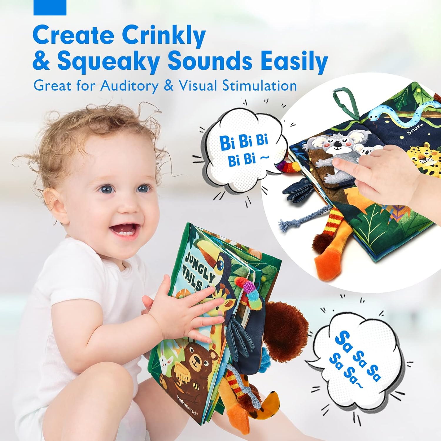 hahaland Baby Books 0-12 Months Touch Feel Learning Toy
