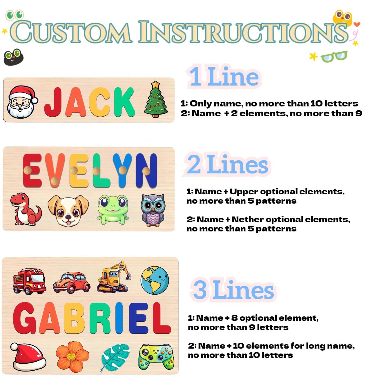 Personalized Name Puzzle for Toddlers 1-3 1