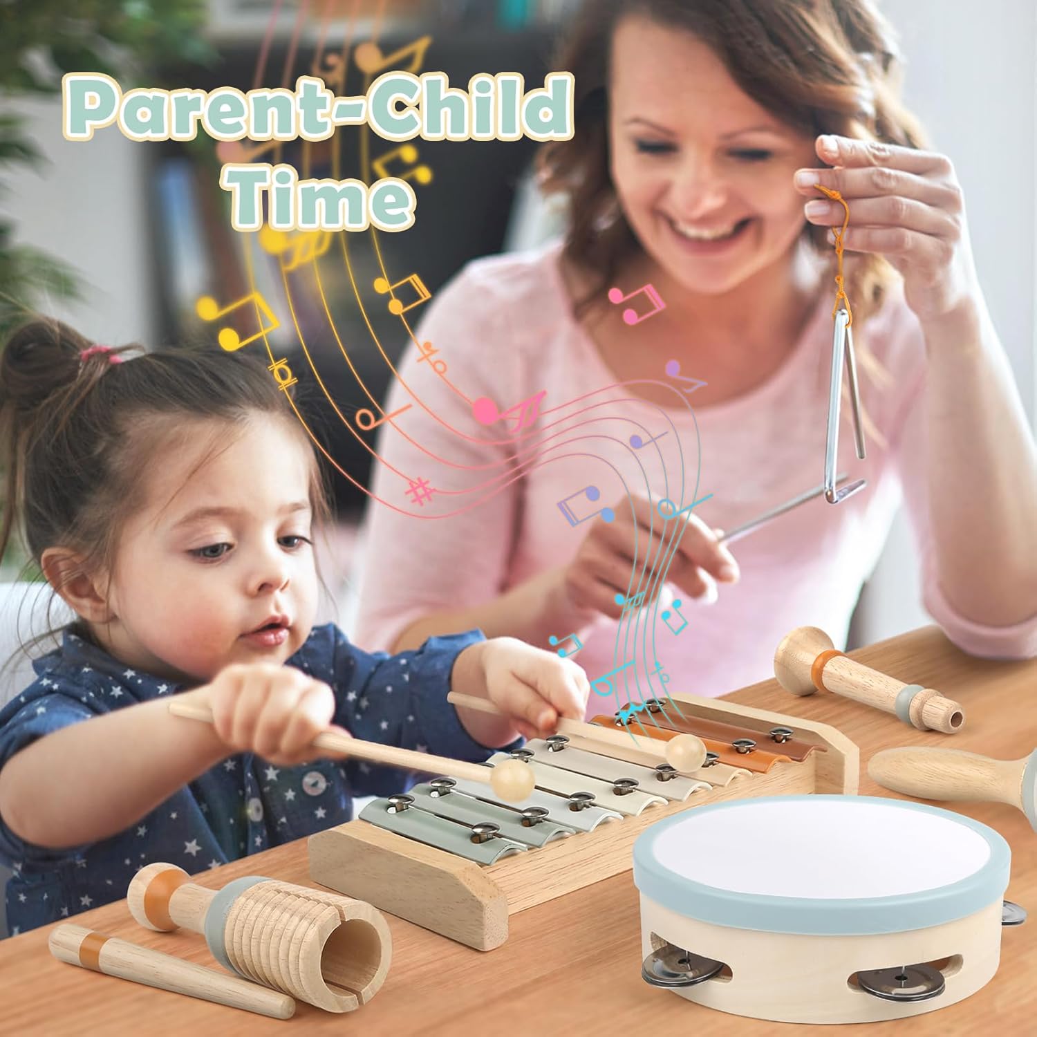Vanplay Montessori Wooden Musical Instruments for Toddlers 1-3