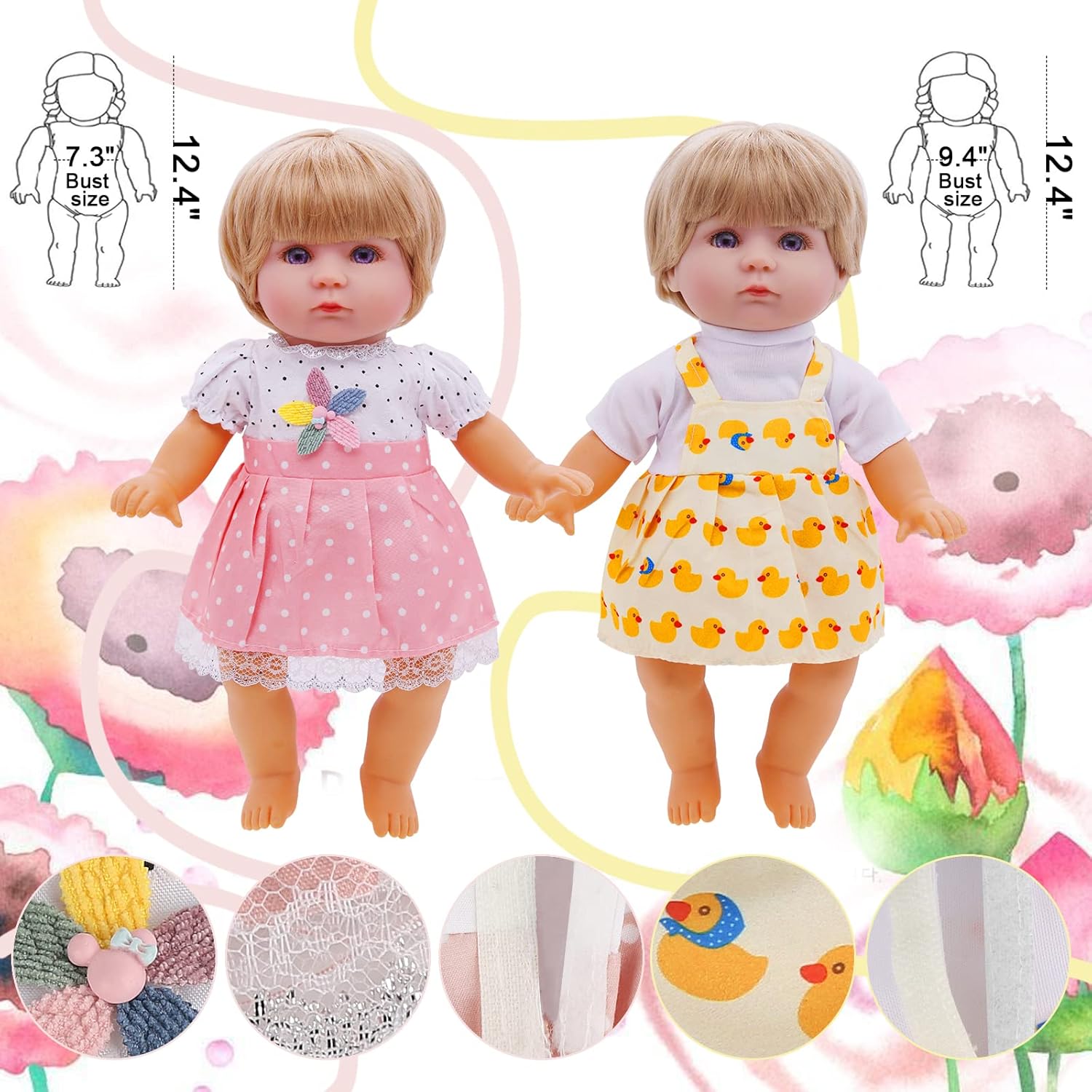 Digabi Girl Doll Clothes 8 PCS for 12 Inch Dolls