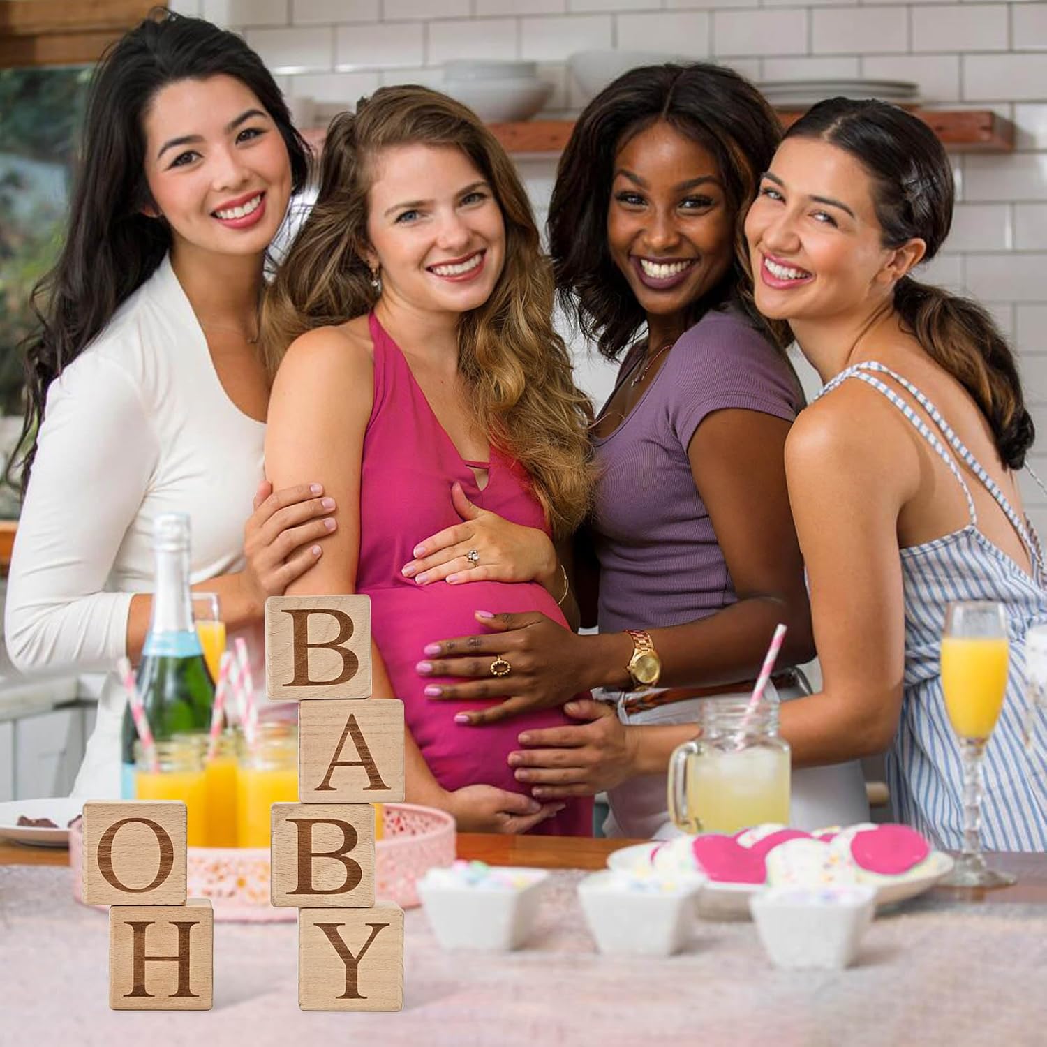 OH BABY Sign Wooden Blocks 2 - Baby Shower Gender Reveal