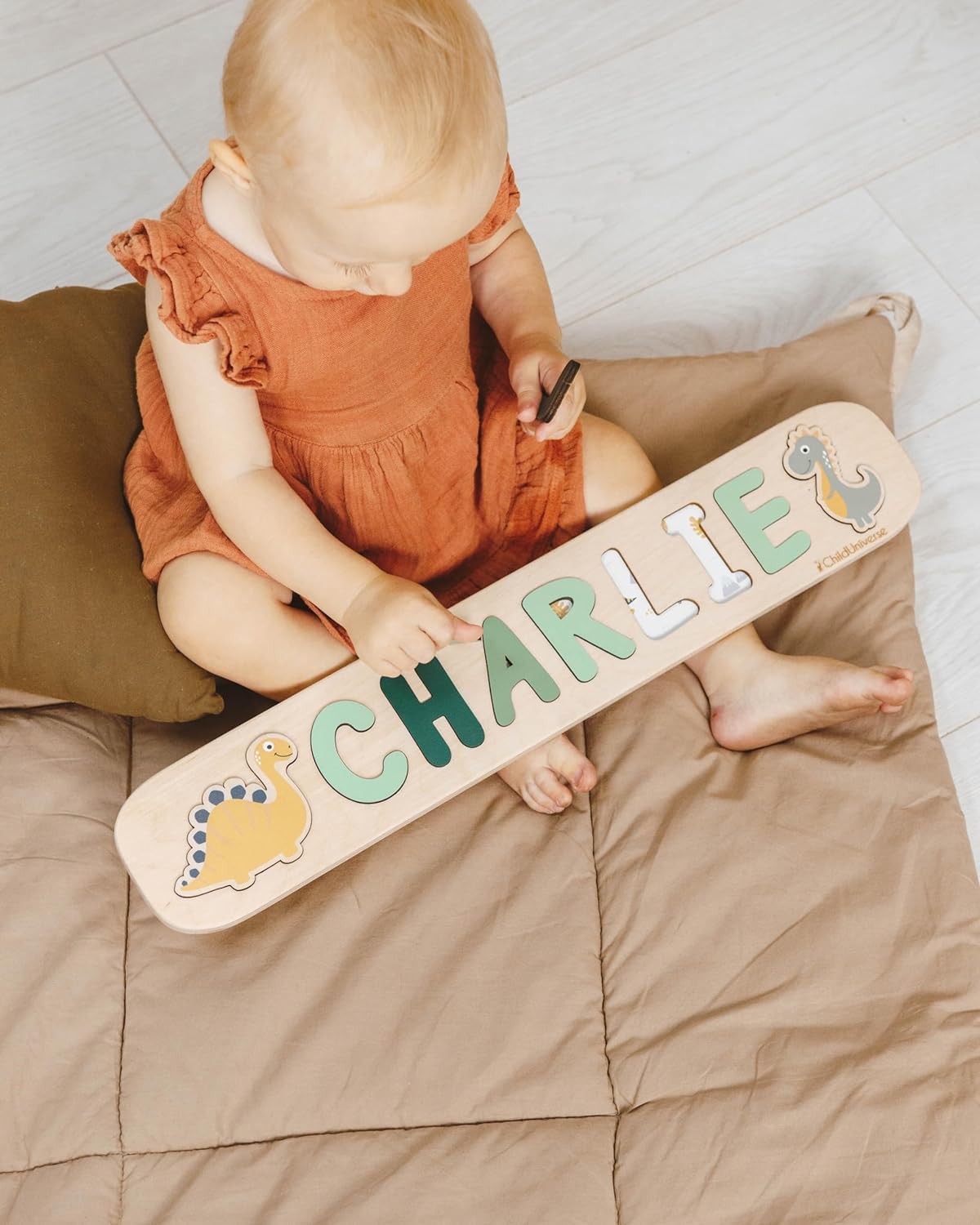 Personalized Wooden Name Puzzle for Kids 1-3 Years Old