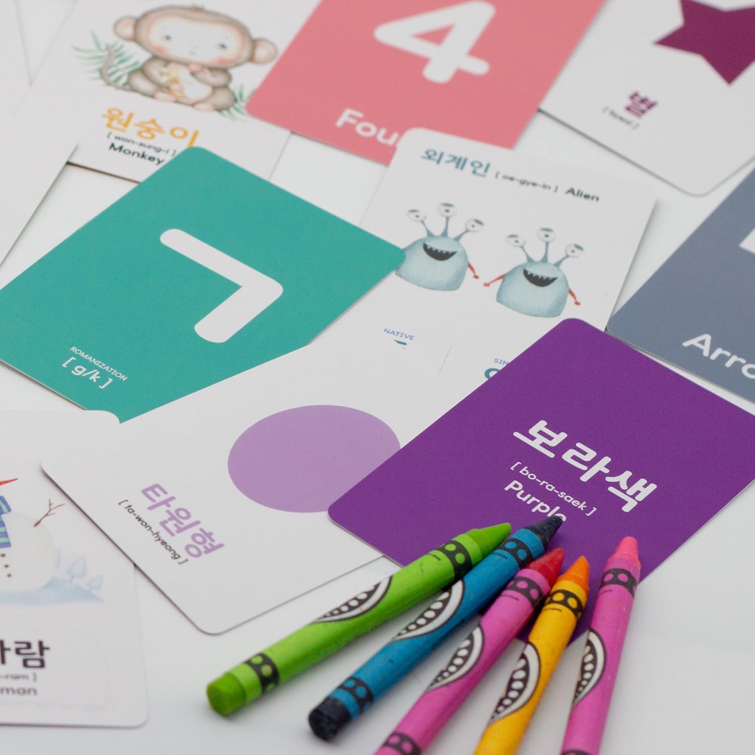 Stellarsol Toddler Korean Flashcards 55 Cards Learning Set