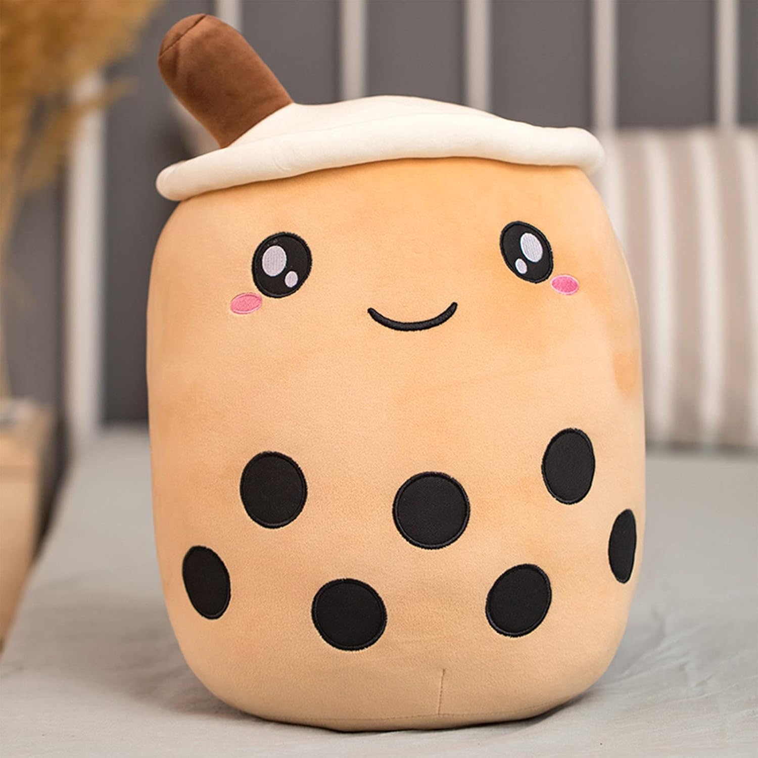 Cute Boba Plush Pillow for Kids Soft Hugging Stuffed Toy