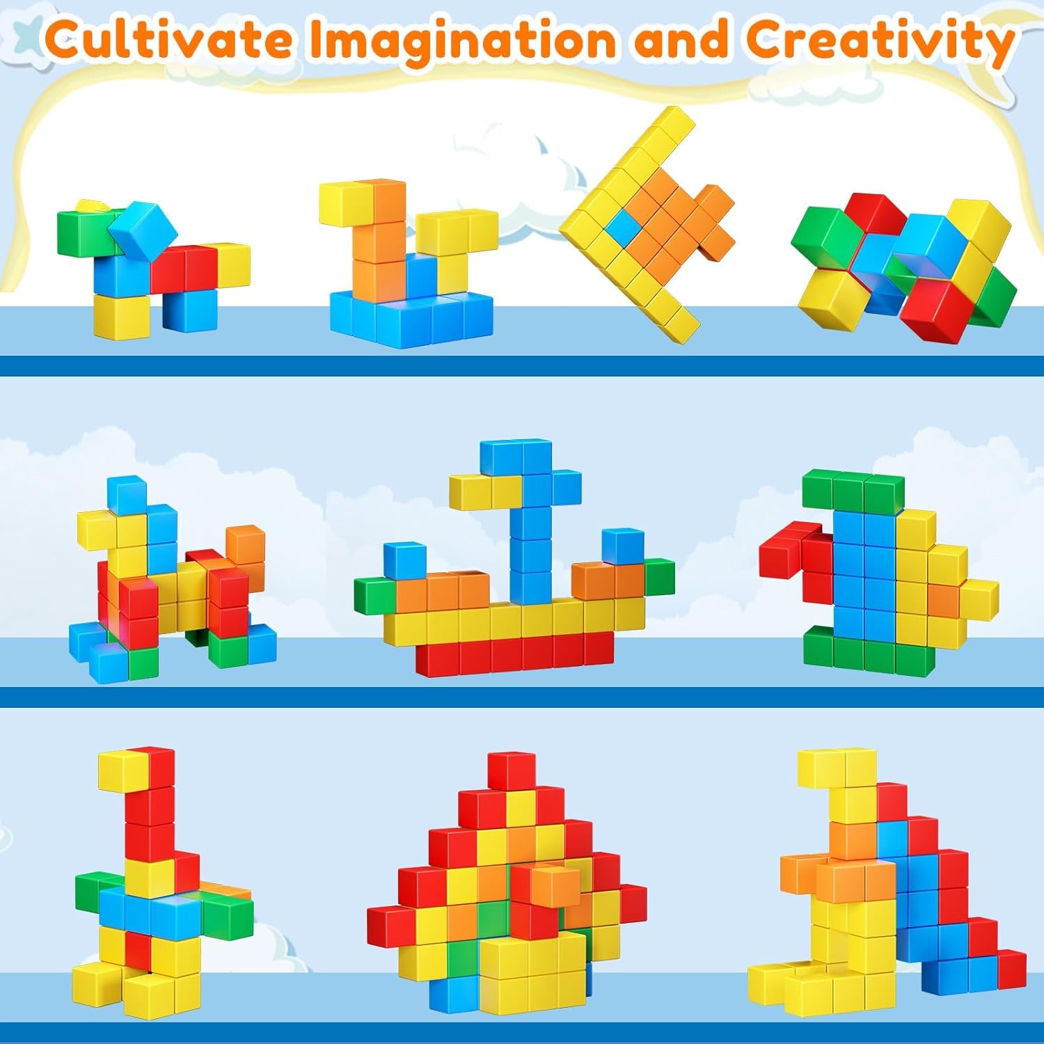 Magnetic Blocks for Kids Ages 3-8 STEM Learning Toy 1