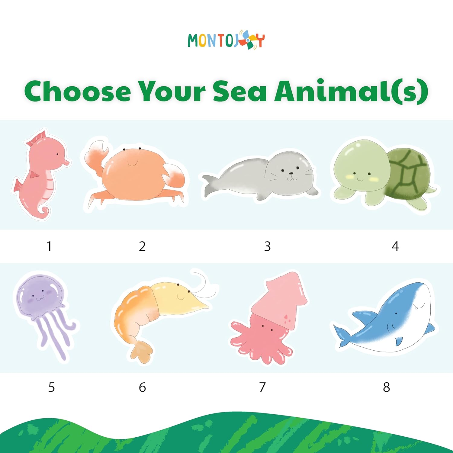 Custom Name Puzzle for Toddlers 1-3 - Sea Animal Design
