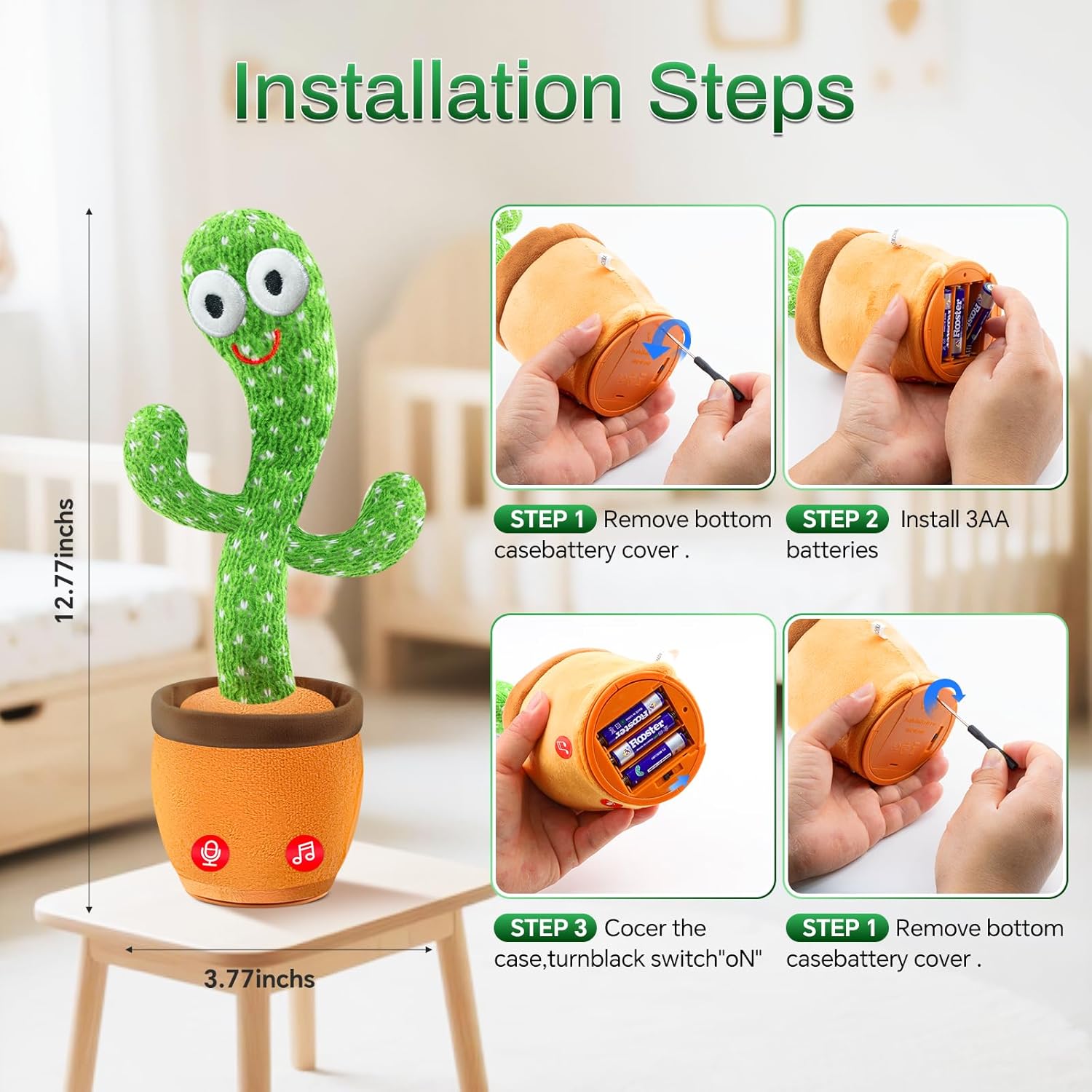 Dancing Talking Cactus Toy for Babies and Toddlers
