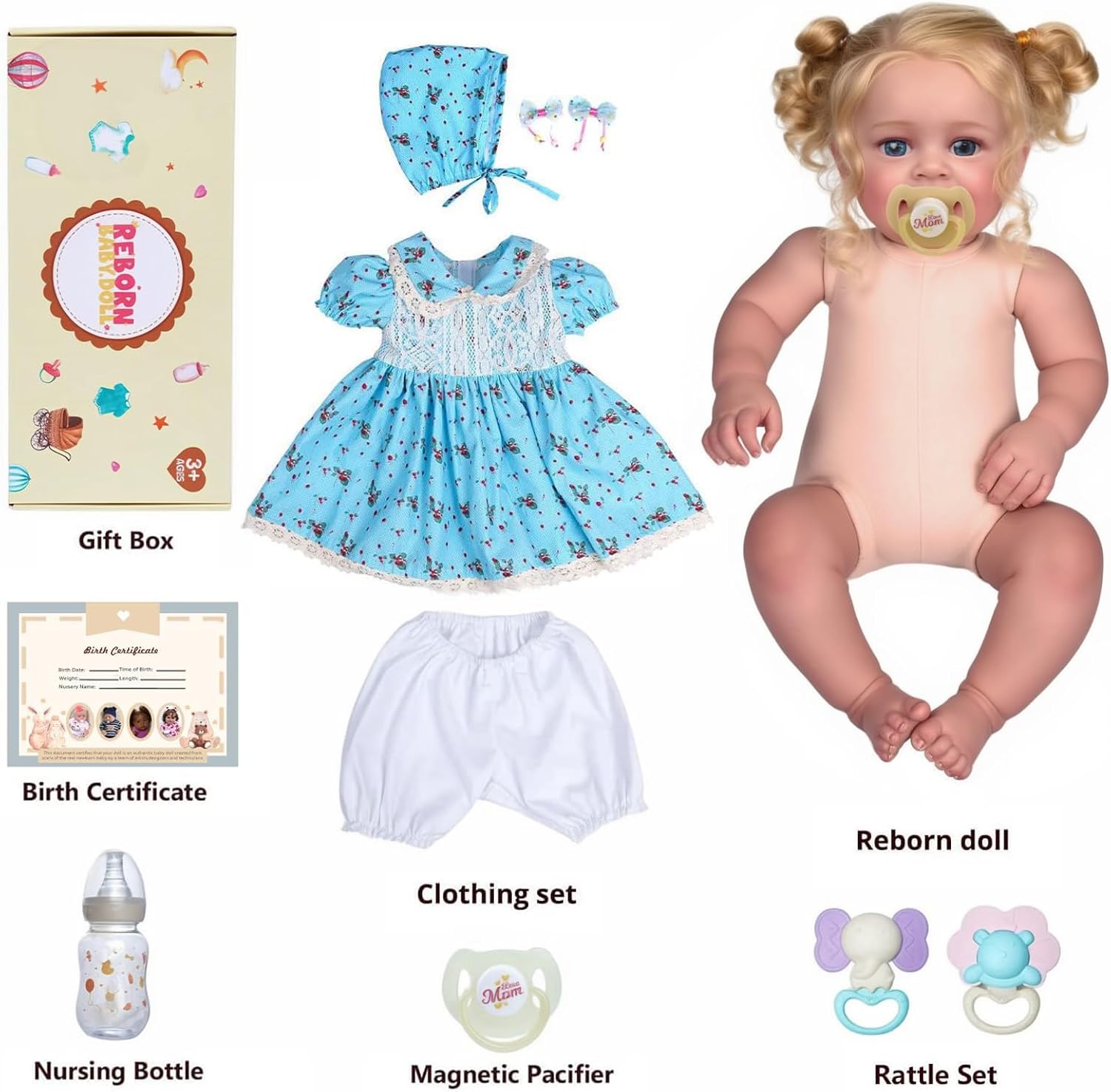 JIZHI 18 Inch Realistic Reborn Baby Doll Girl