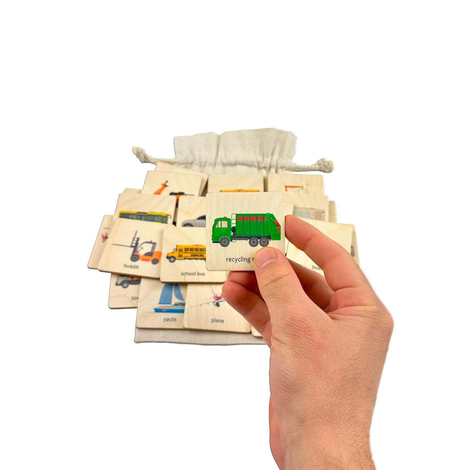 Montessori Wooden Transport Puzzle - Memory Game for Toddlers