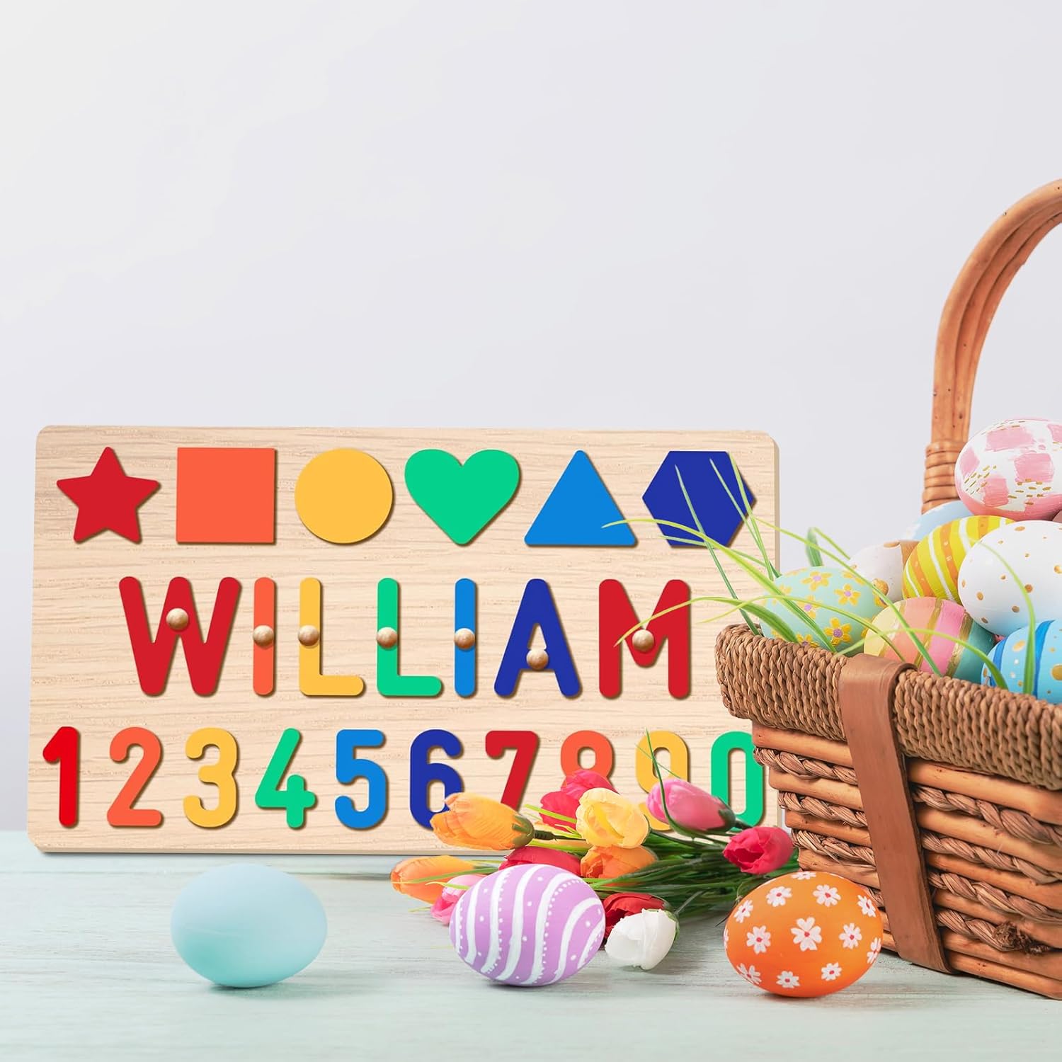Personalized Wooden Name Puzzle for Kids 1-3