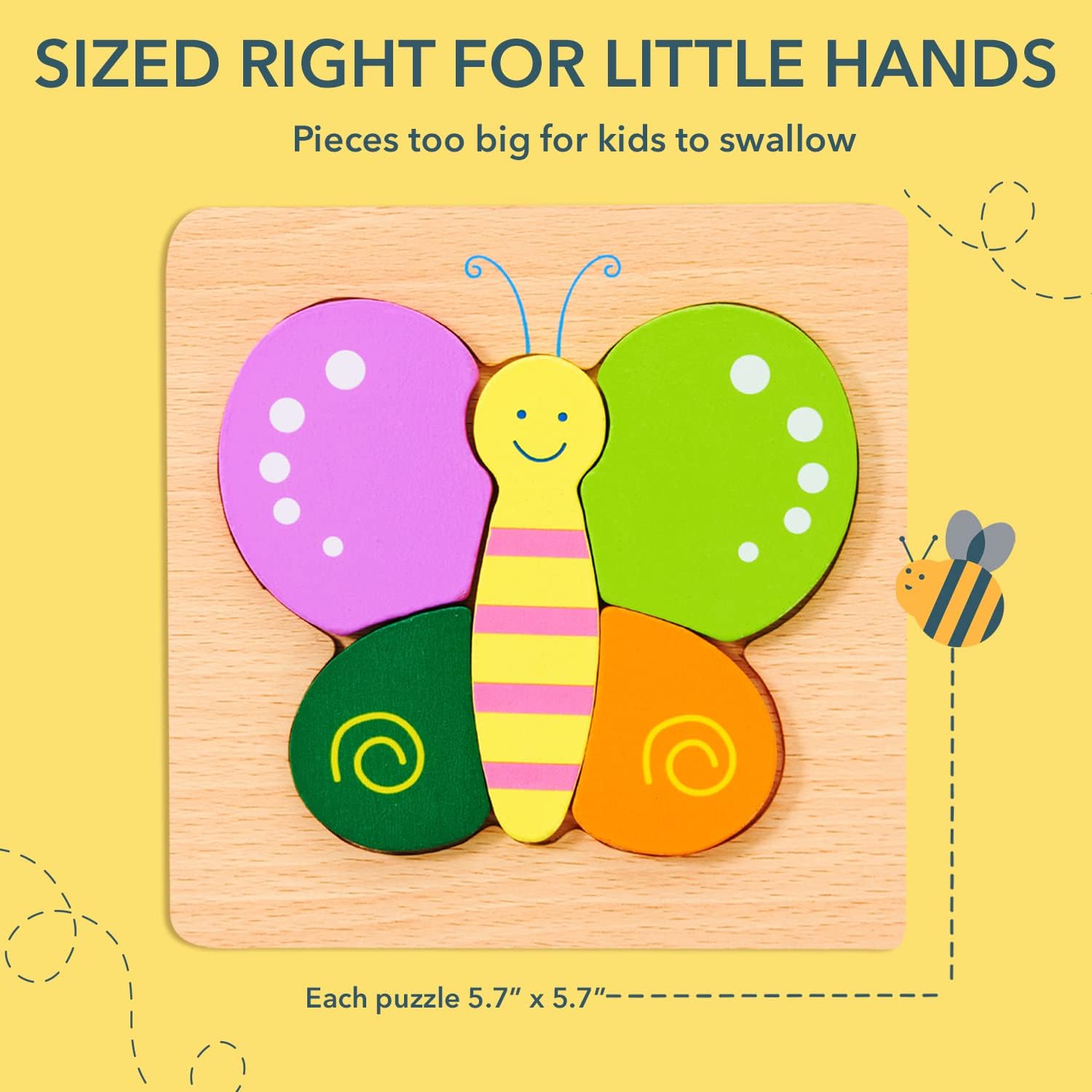 Magifire Wooden Puzzles Set of 6 for Toddlers 1-3 1