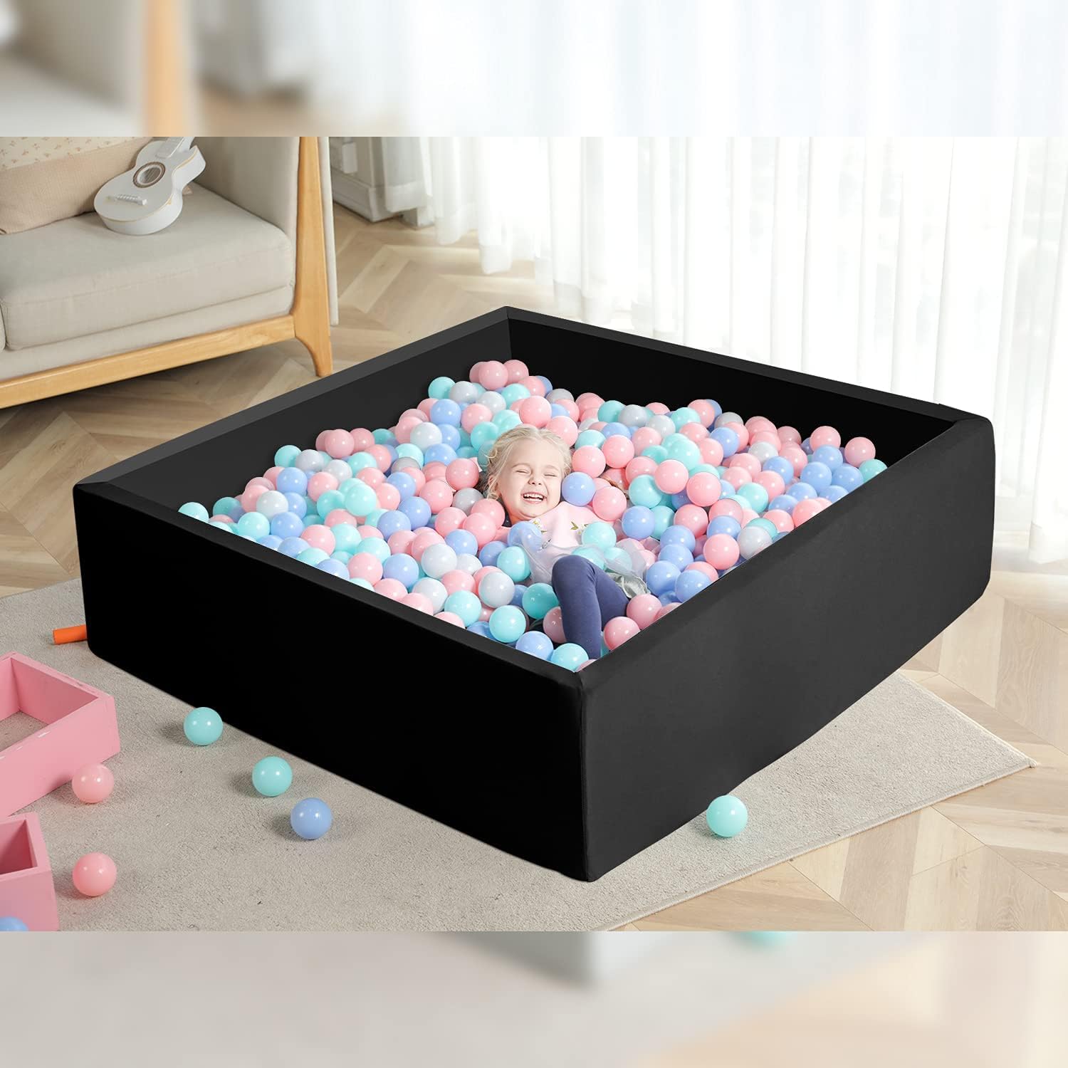 TRENDBOX Extra Large Foam Ball Pit - Black