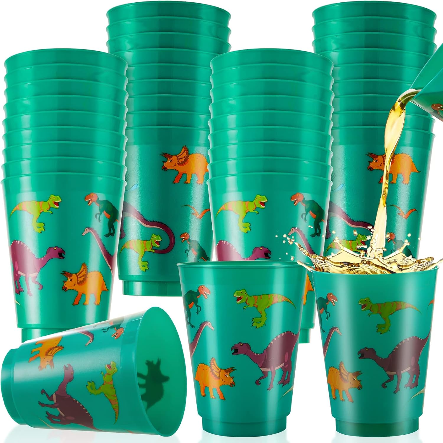 Tessco 24 Pcs Dinosaur Plastic Cups 16 oz