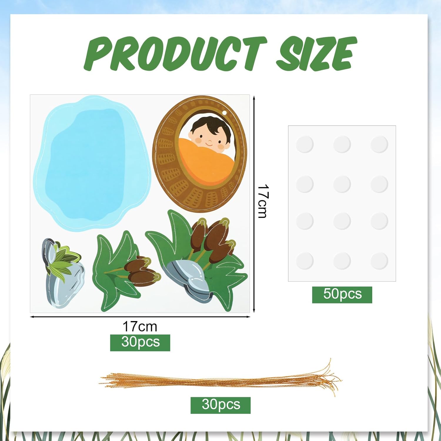 Motipuns 30 Set Passover Crafts Baby Mose Kit
