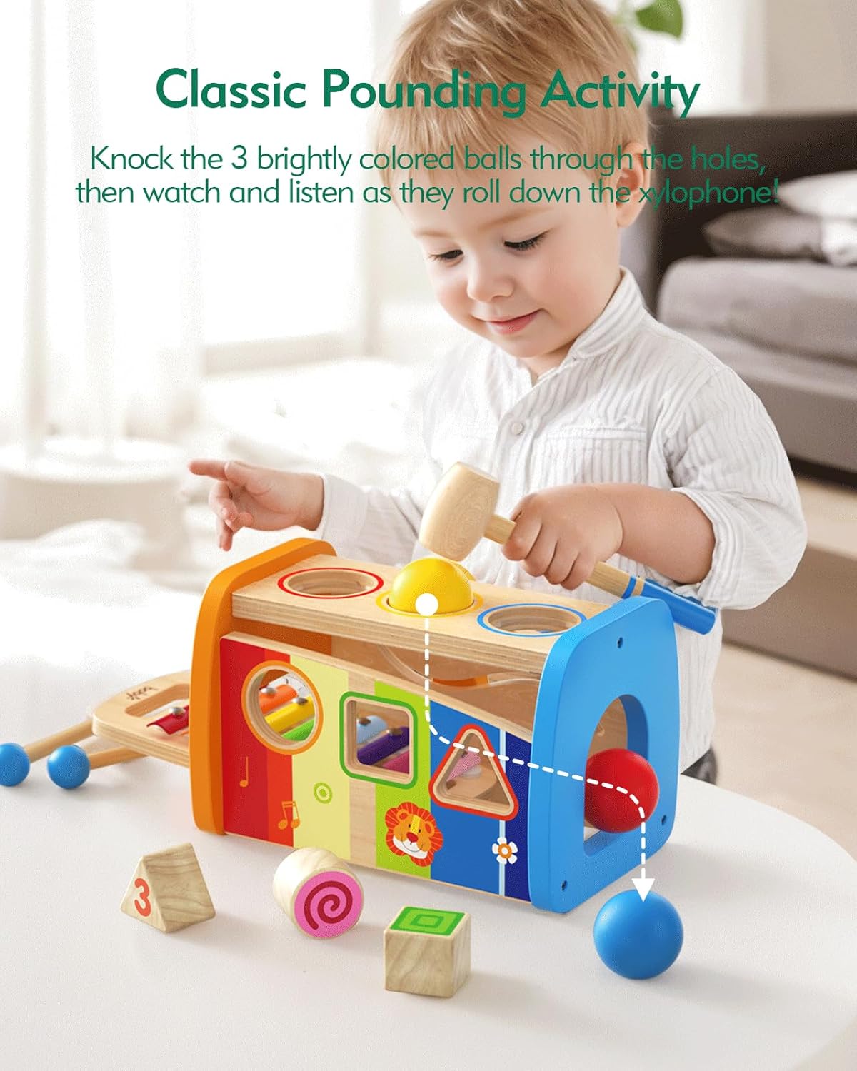 4-in-1 Hammering Toy Set for Toddlers 1-3 Years