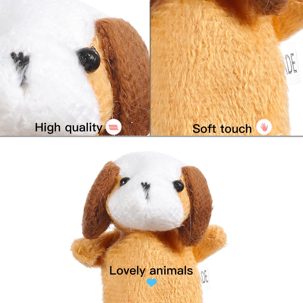 Acekid 10pcs Soft Velvet Animal Finger Puppets for Toddlers