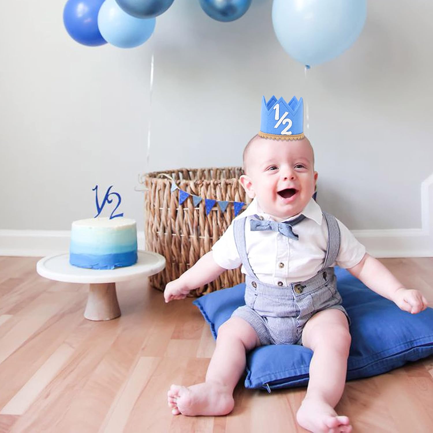 SYESQL Half Birthday Crown Hat for Baby Girls Boys