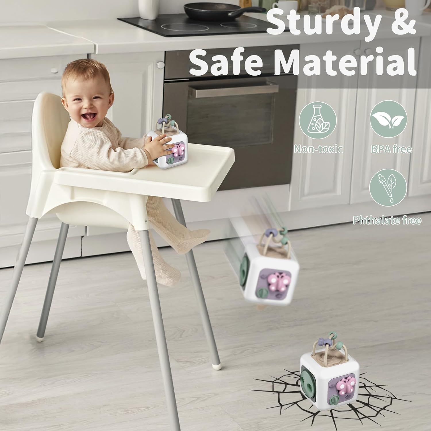 SOCBTNSO Baby Busy Board Cube for 1 Year Old